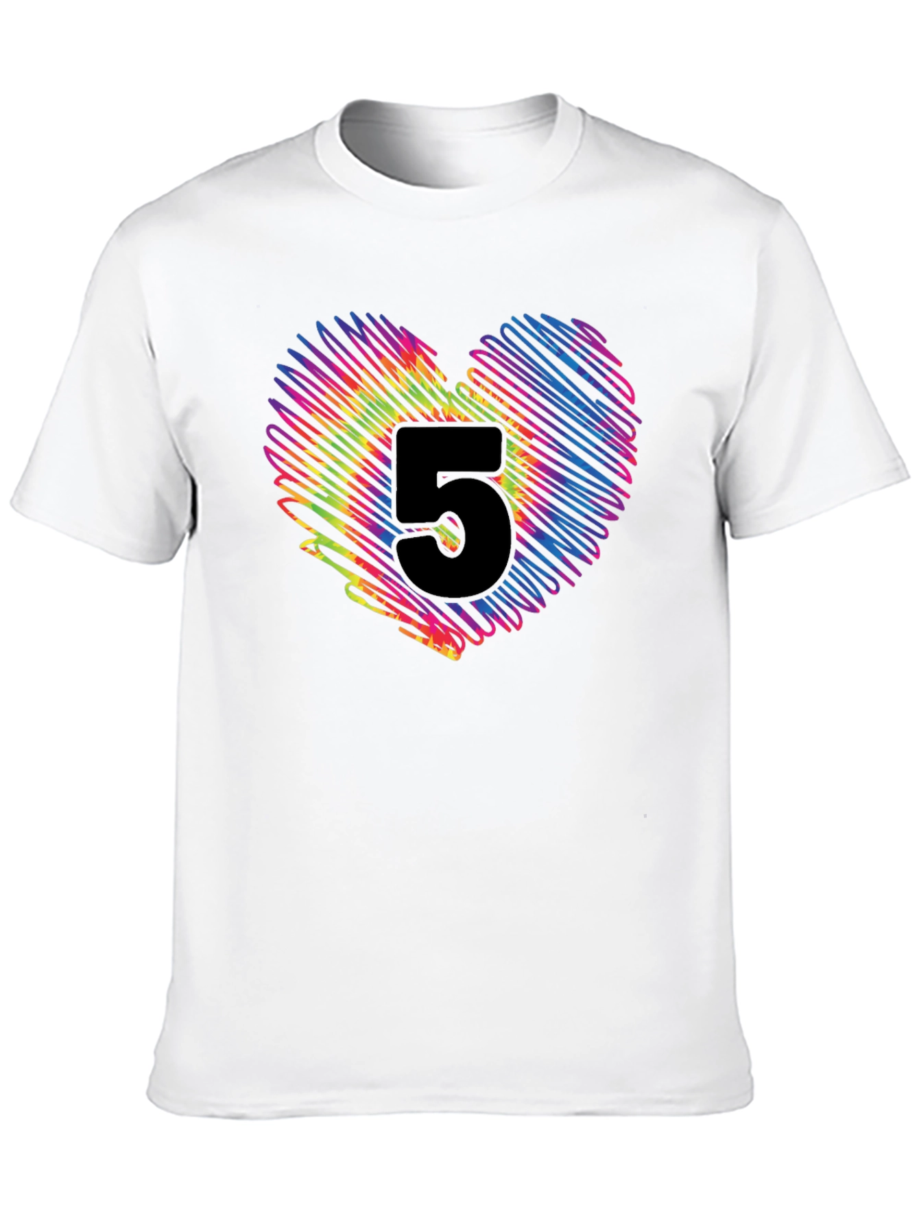Black Number Five Heart Graphic T-Shirt view 10