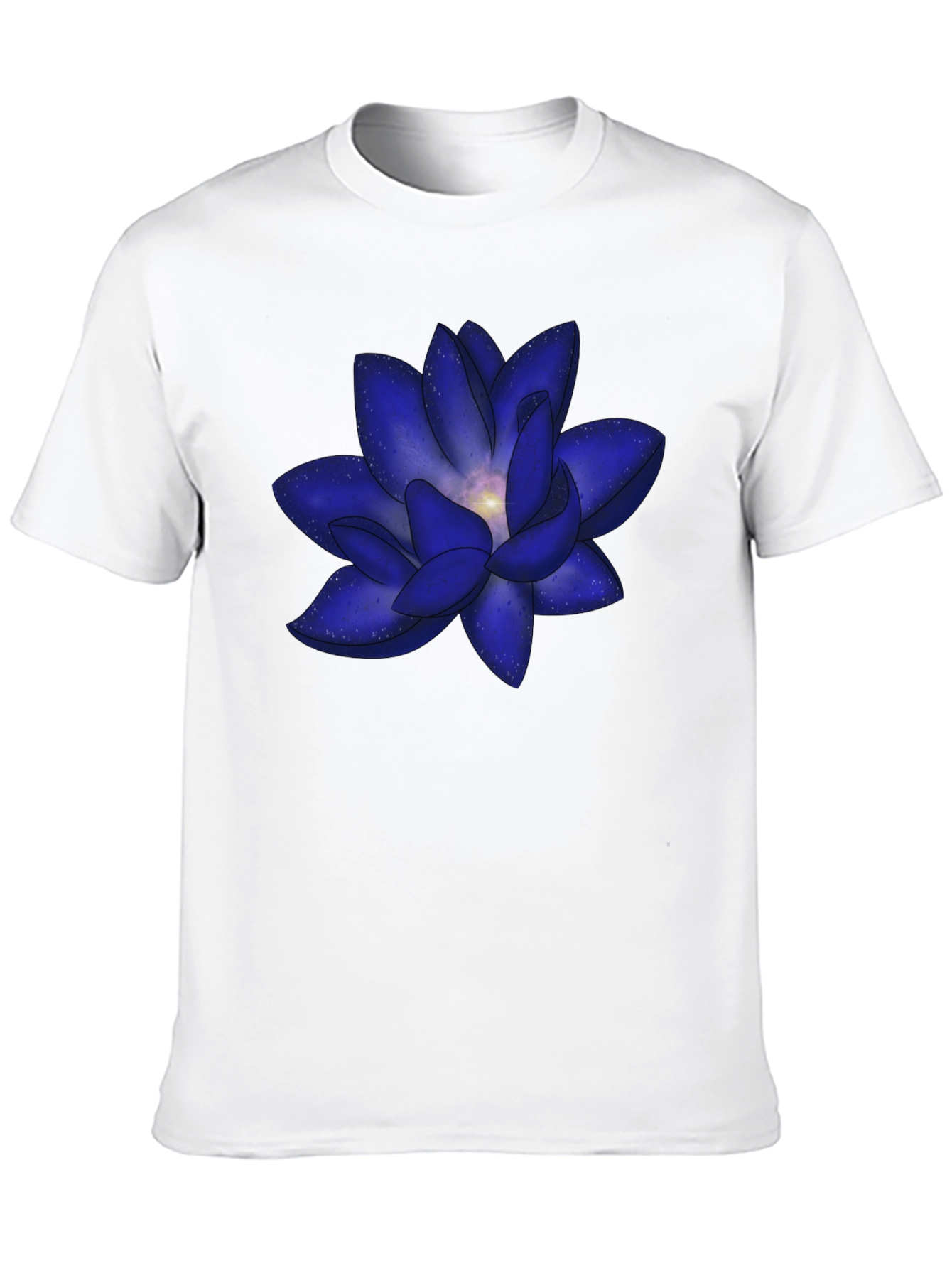 Black Blue Space Lotus Graphic T-Shirt - Modern Design view 10