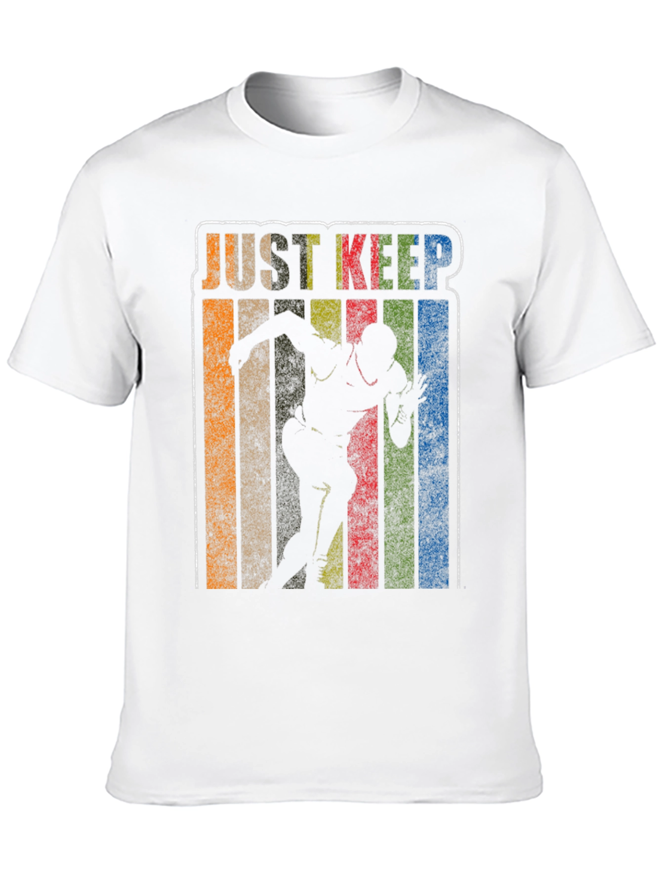 Black Just Keep Running Retro T-Shirt view 10