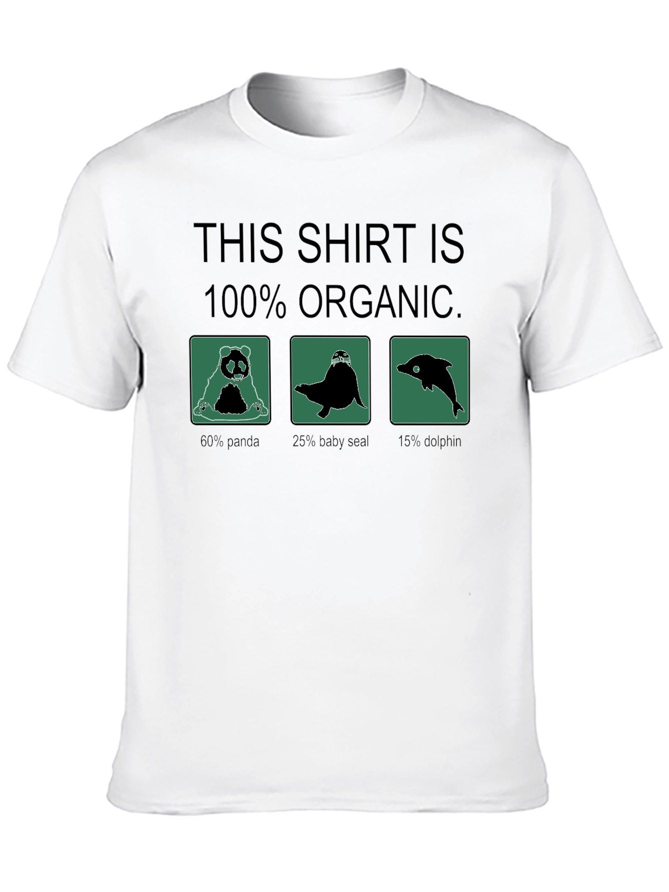 Black 100% Organic Funny Animal T-Shirt view 10