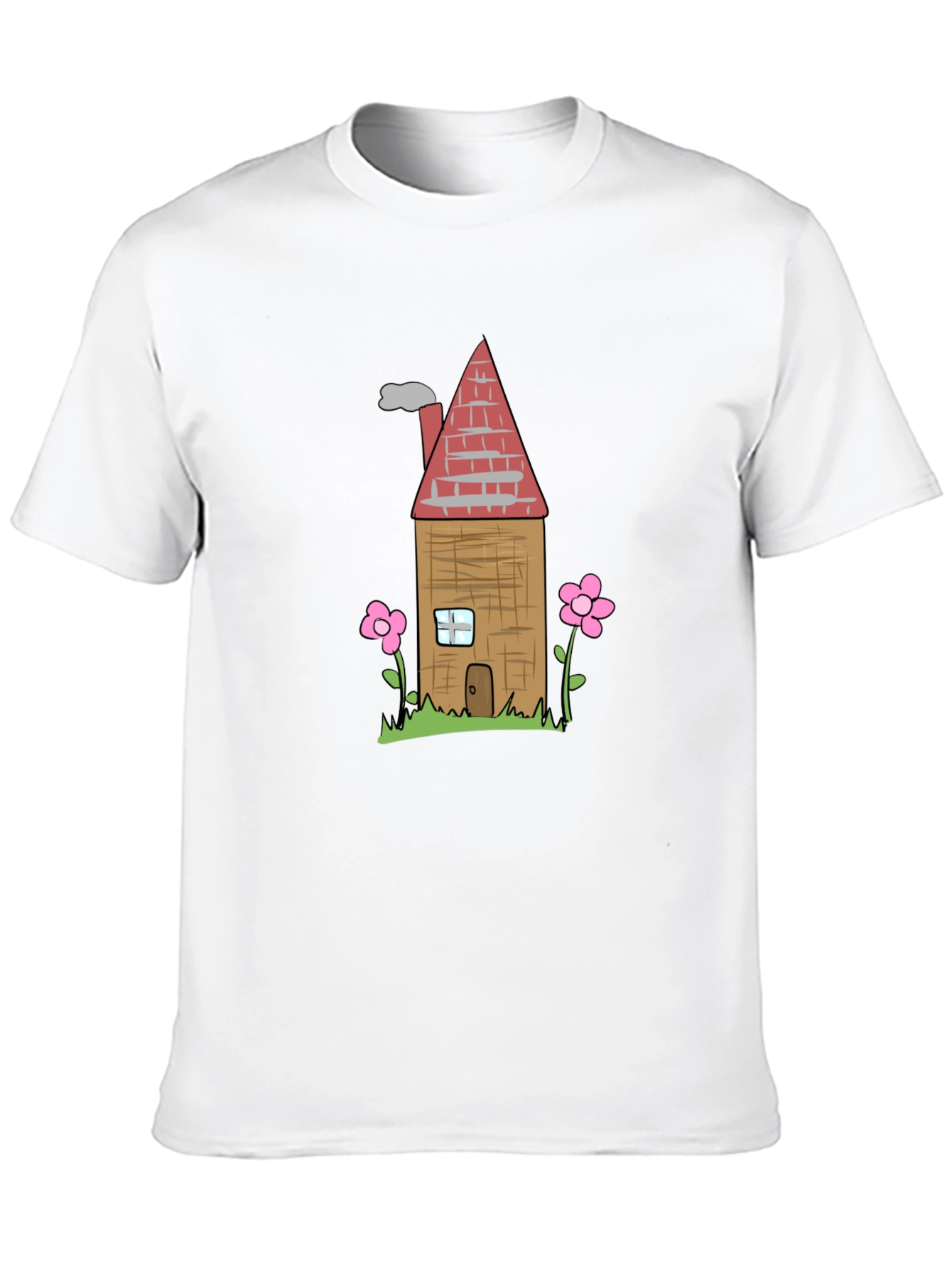 Black Cartoon House Graphic T-Shirt - Black view 10