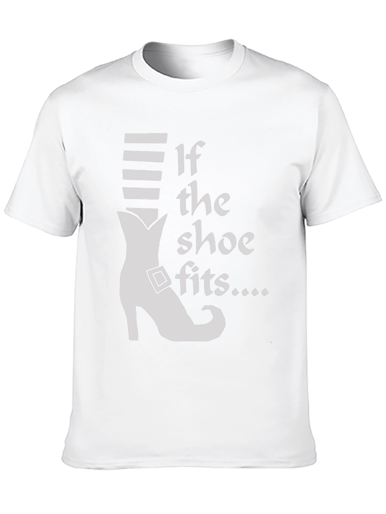 Black If the Shoe Fits T-Shirt - Novelty Witch Shoe Tee view 10