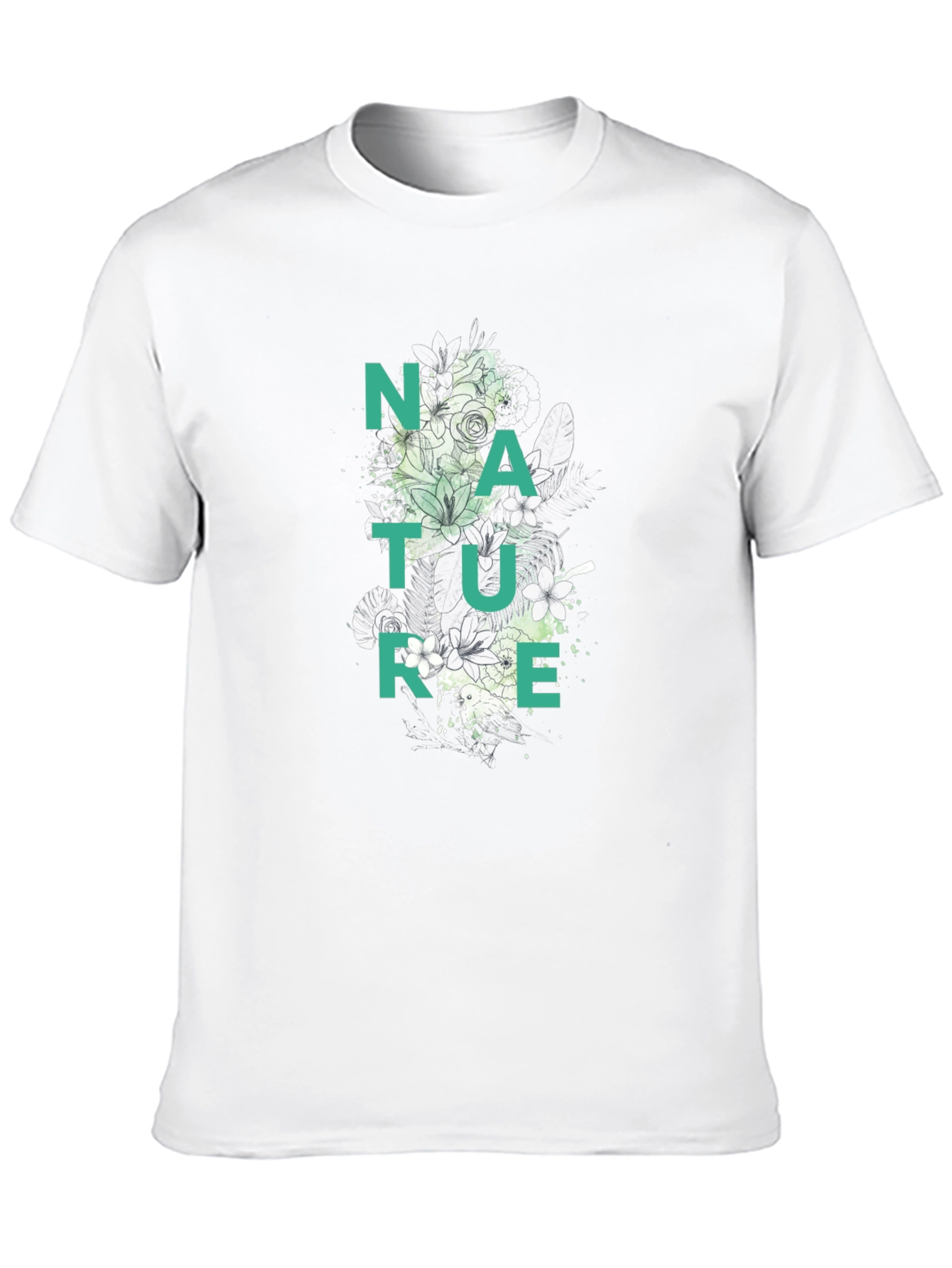 Black Nature Graphic Print Black T-Shirt view 10