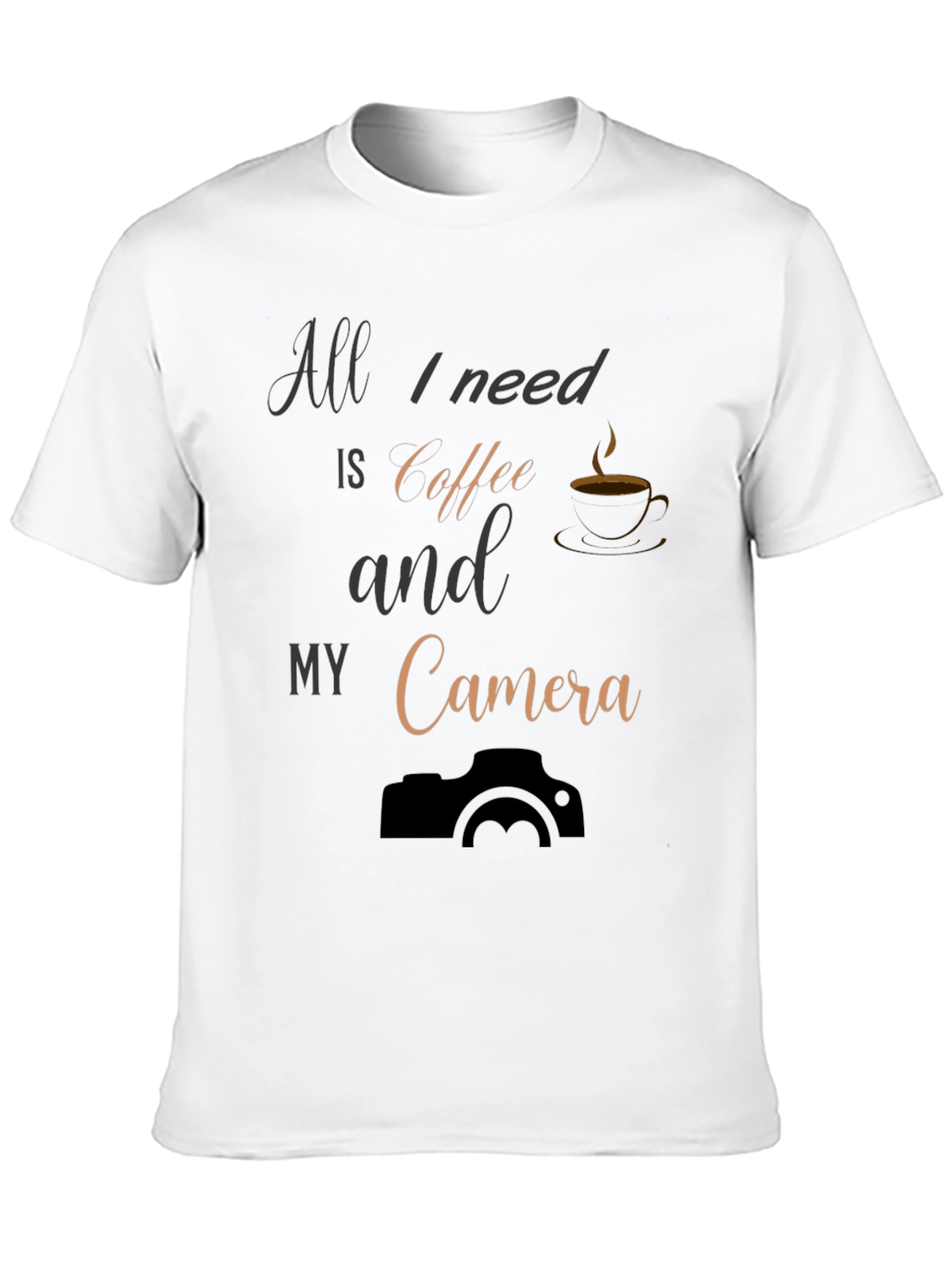 Black Coffee & Camera Black T-Shirt: Photography Lover Apparel view 10