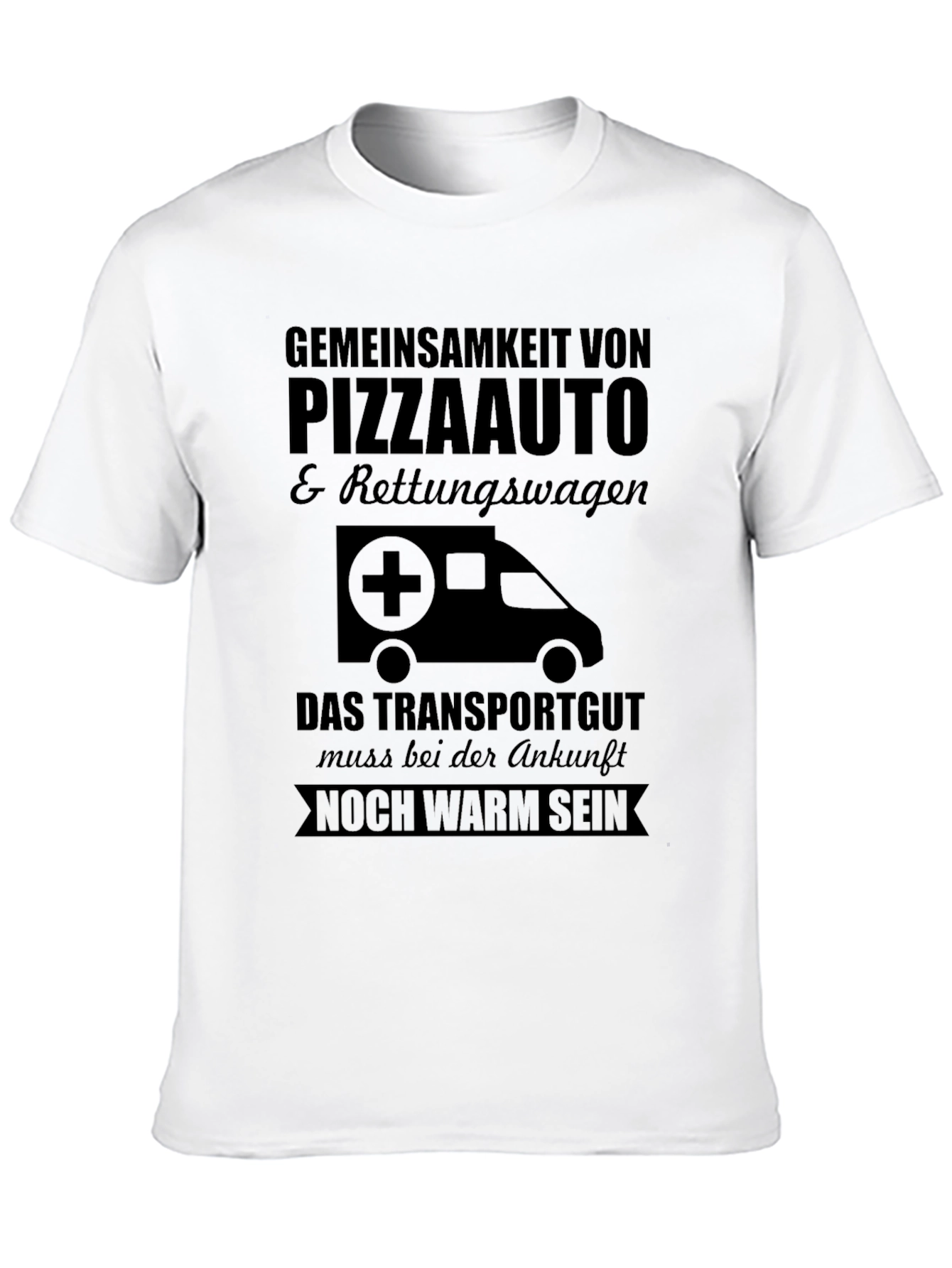 Black Pizza Ambulance T-Shirt - Must Arrive Warm view 10