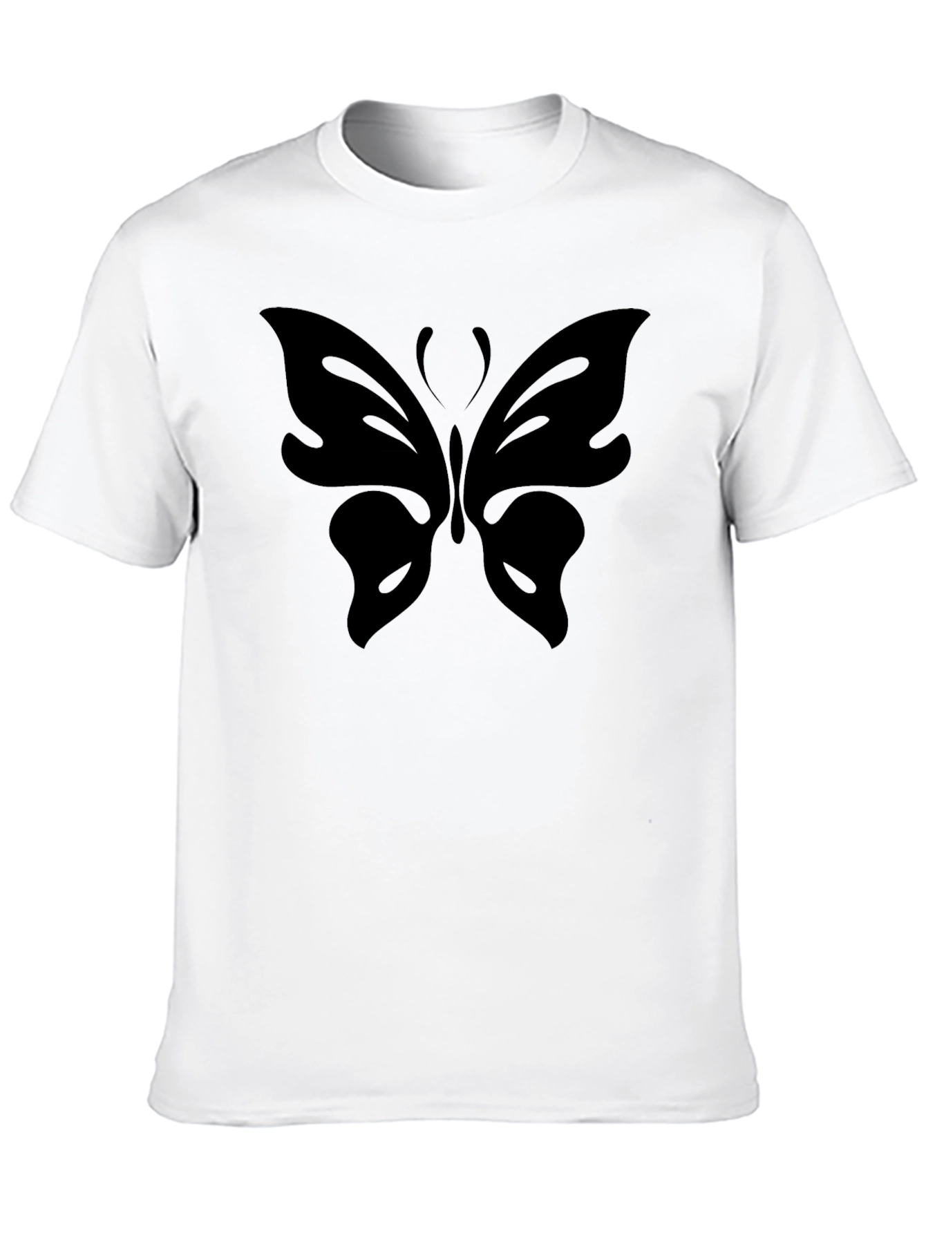 Black Butterfly Graphic Tee - Sleek Black Cotton T-Shirt view 10