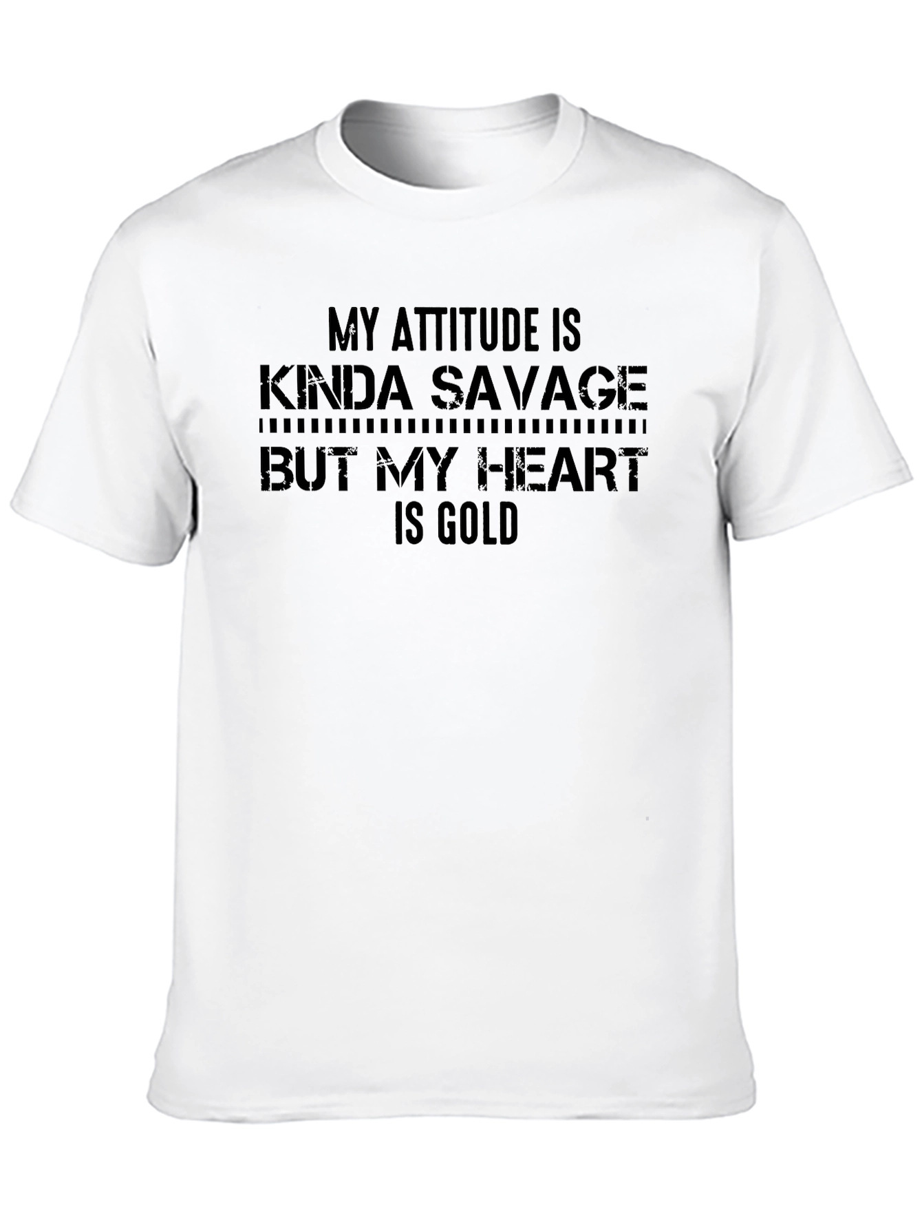 Black Savage Heart T-Shirt - Black Novelty Graphic Tee view 10