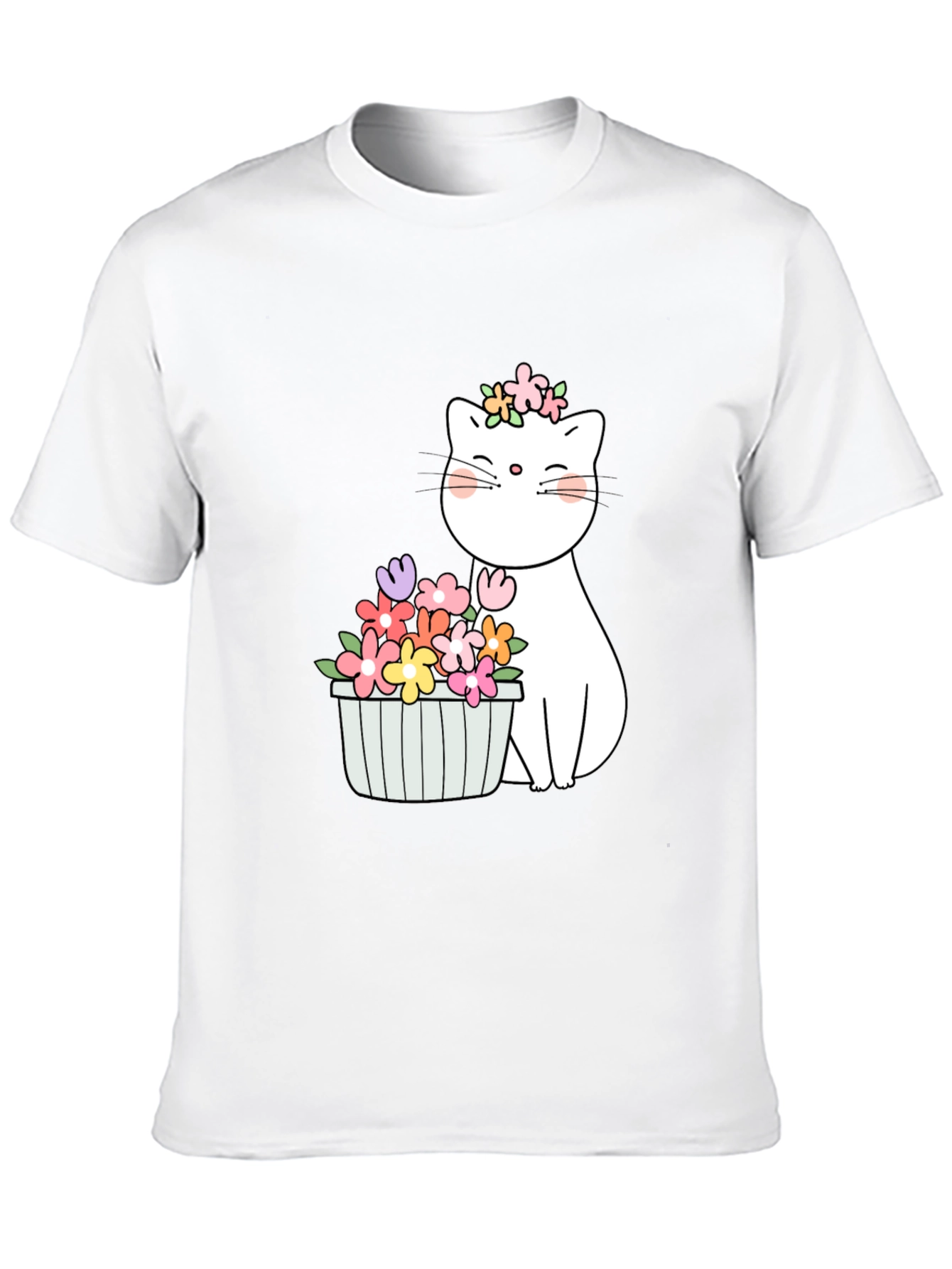 Black Floral Cat Graphic T-Shirt view 10