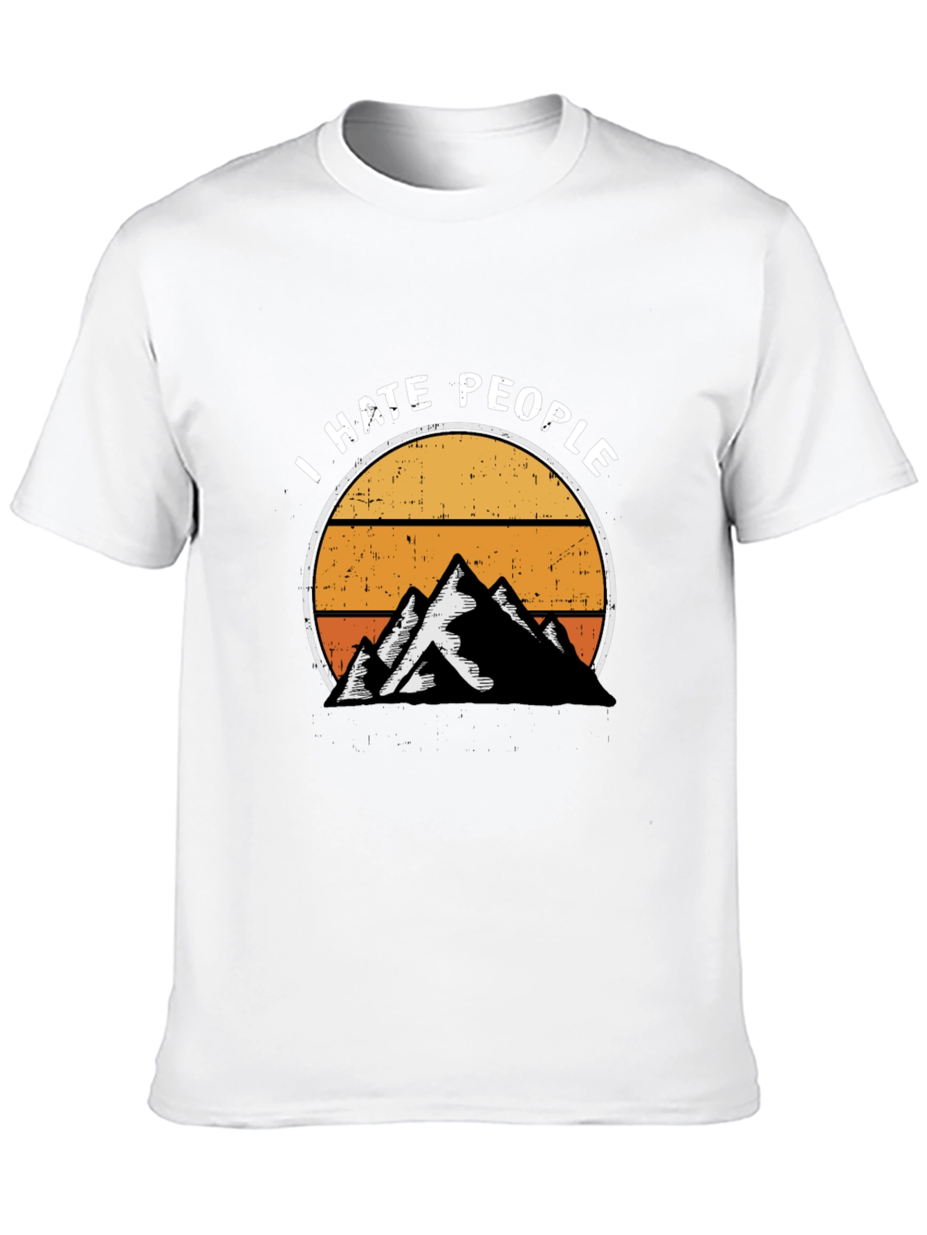 Black I Hate People Mountain Sunset Graphic Tee view 10