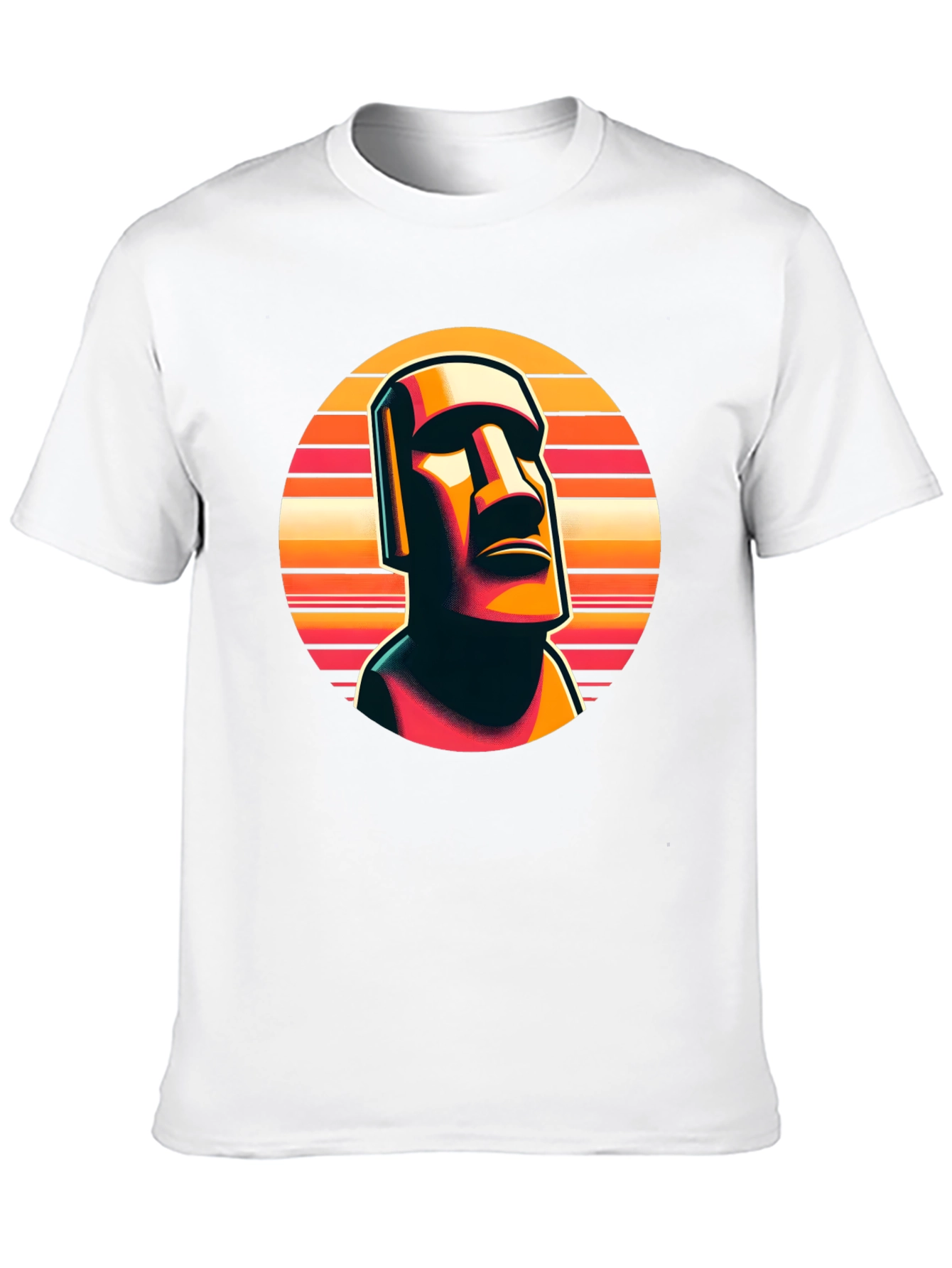 Black Moai Statue Graphic Tee - Retro Style view 10