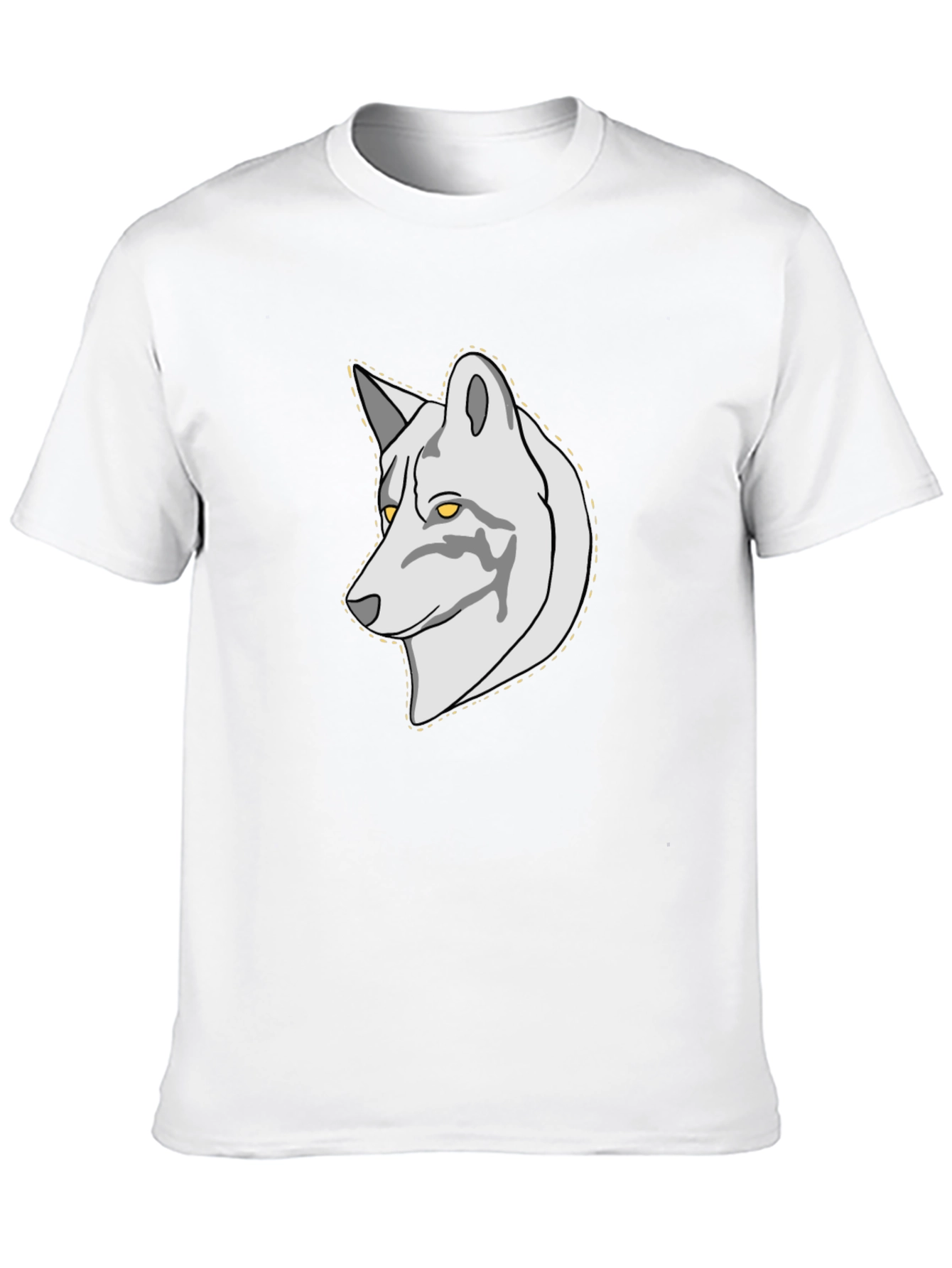 Black Wolf Graphic Print Men's Black T-Shirt view 10