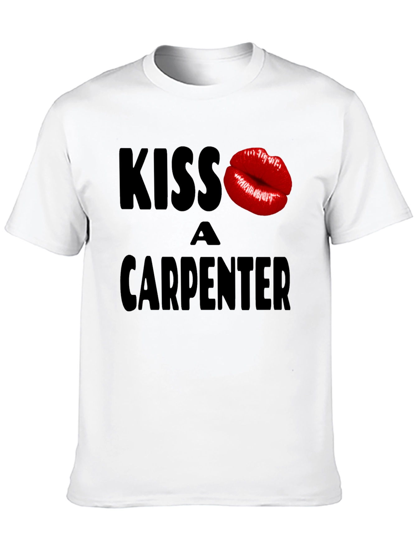 Black Kiss a Carpenter Graphic T-Shirt - Novelty Crew Neck Tee view 10