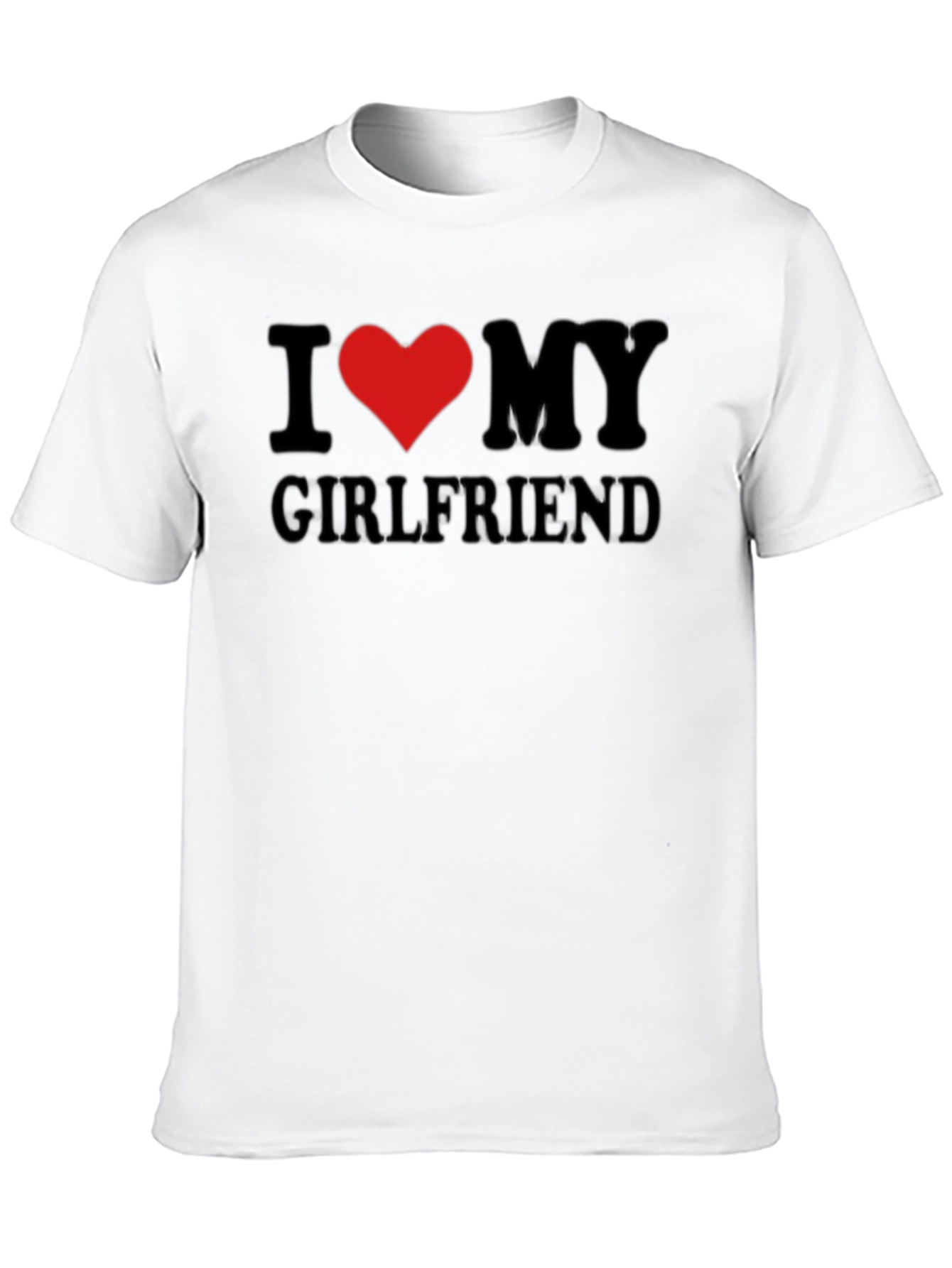 Black I Heart My Girlfriend T-Shirt - Black Crew Neck Tee view 10