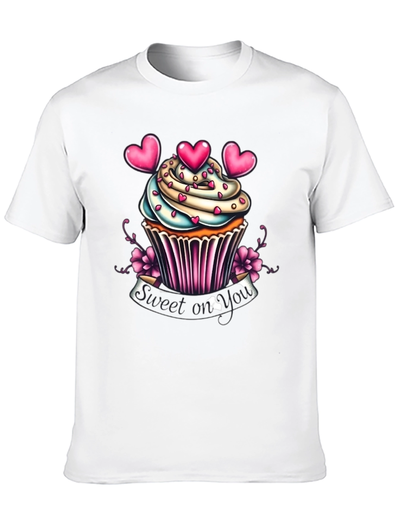 Black Sweet On You Cupcake Graphic T-Shirt view 10
