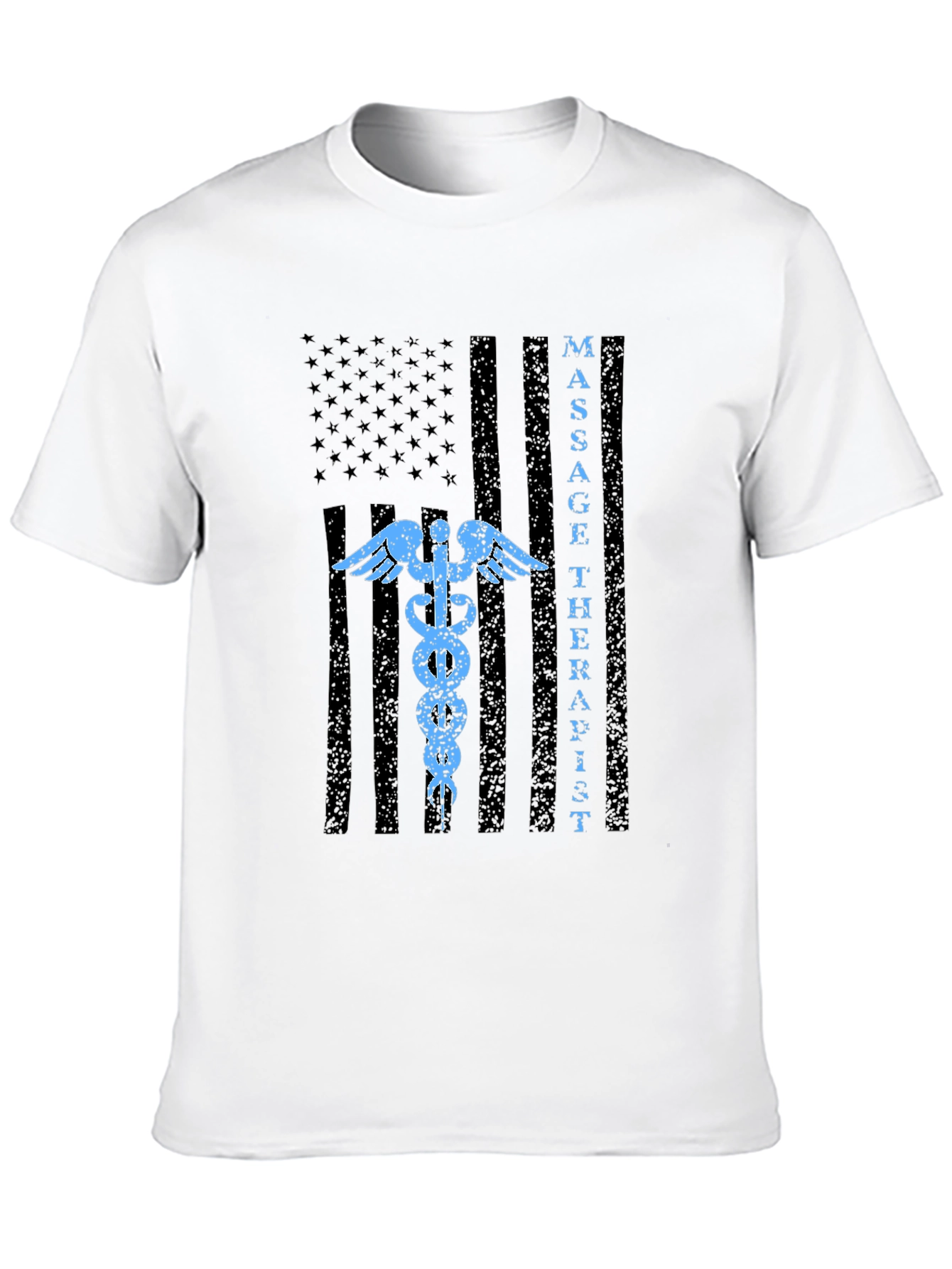 Black Massage Therapist American Flag T-Shirt view 10