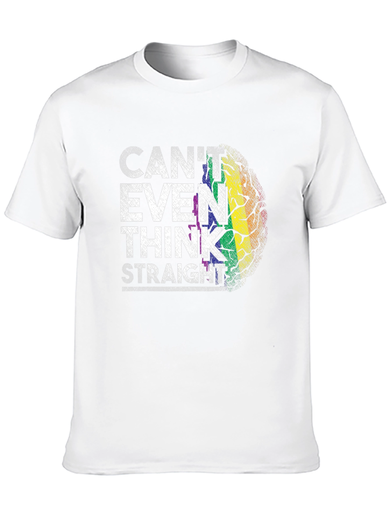 Black Can't Even Think Straight Rainbow Brain T-Shirt view 10