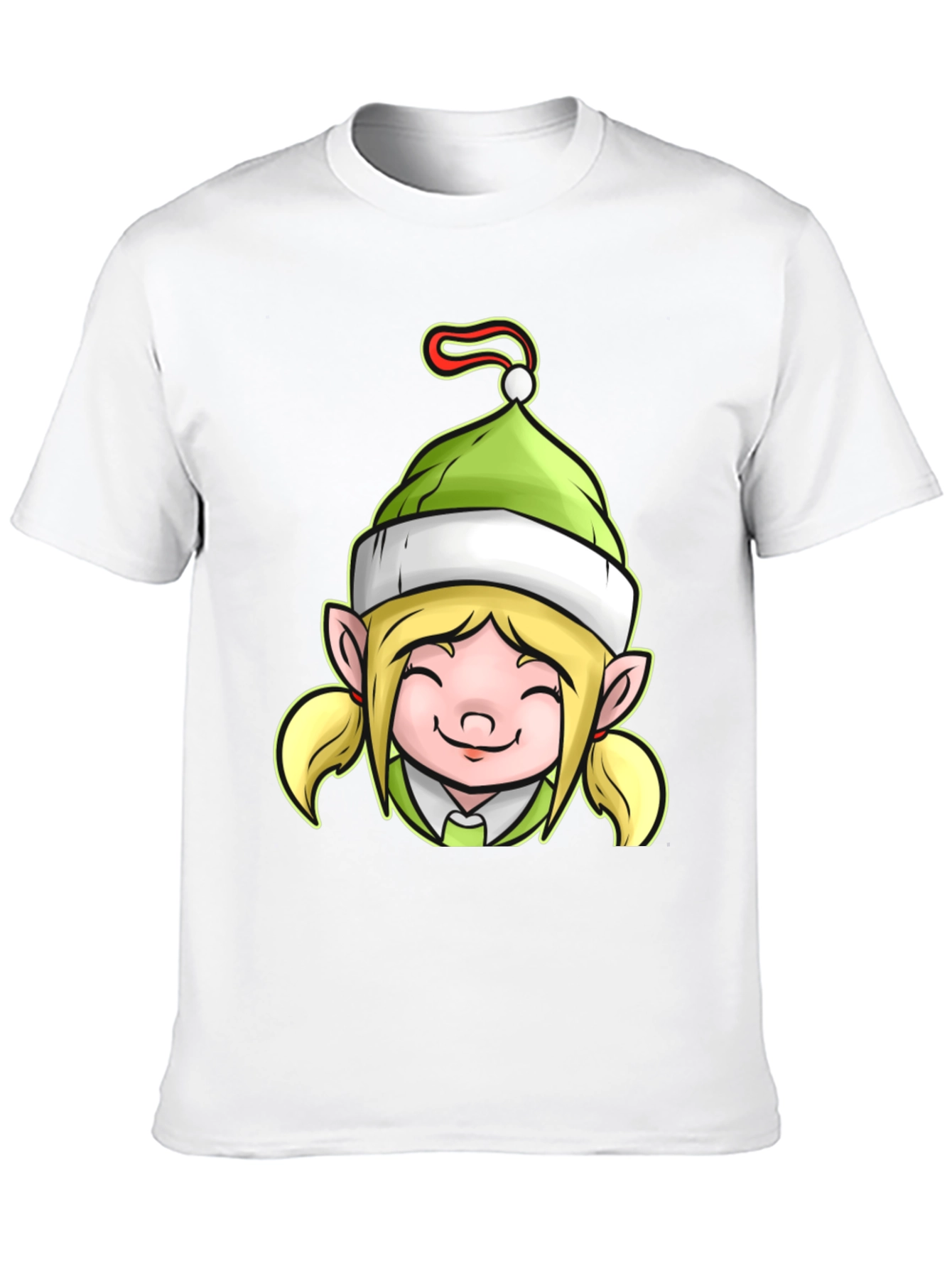 Black Festive Elf Girl Graphic Tee view 10