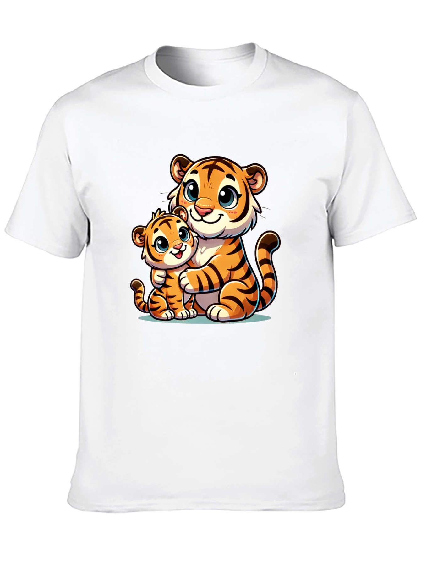 Black Cute Tiger Family Black T-Shirt view 10