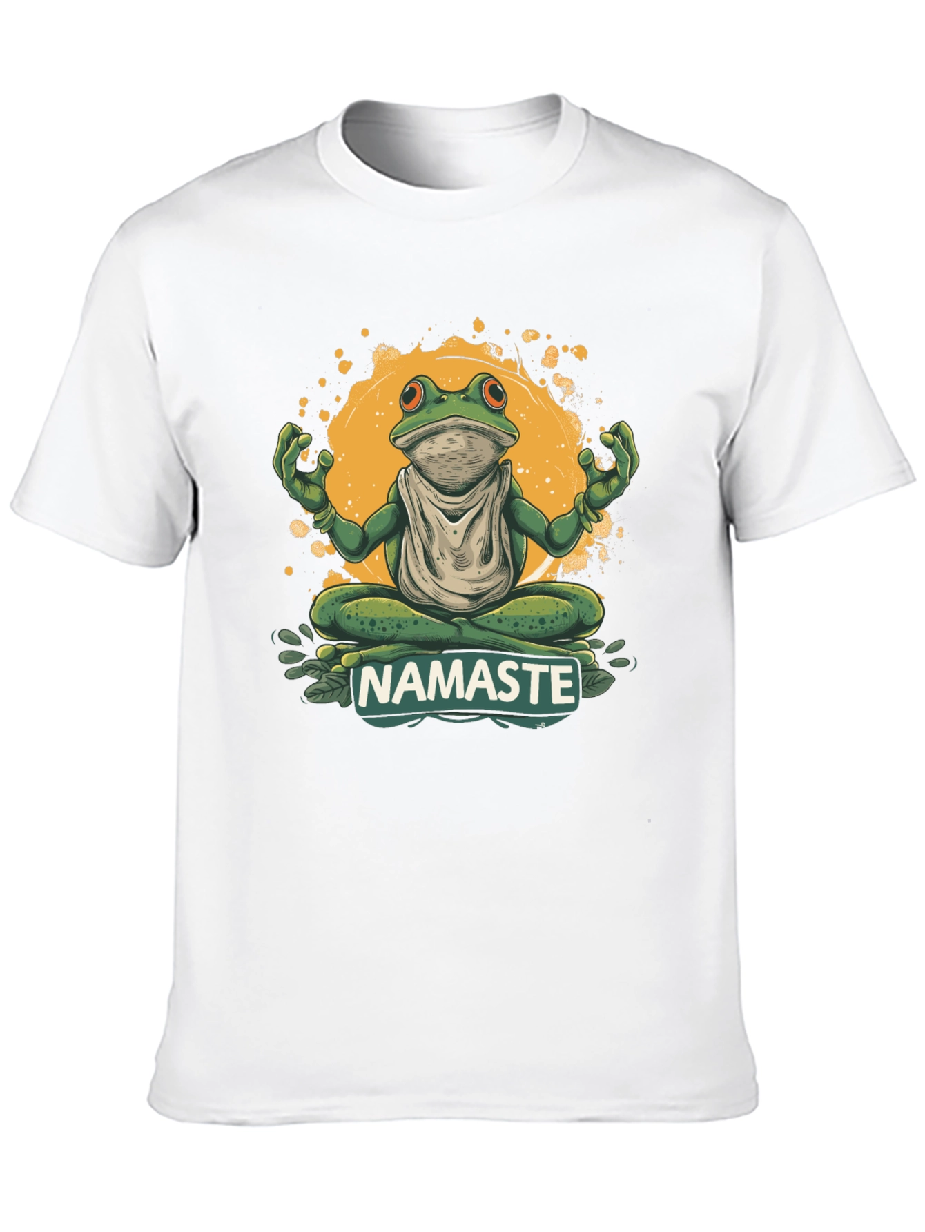 Black Namaste Frog Graphic Tee - Zen Meditation Humor view 10