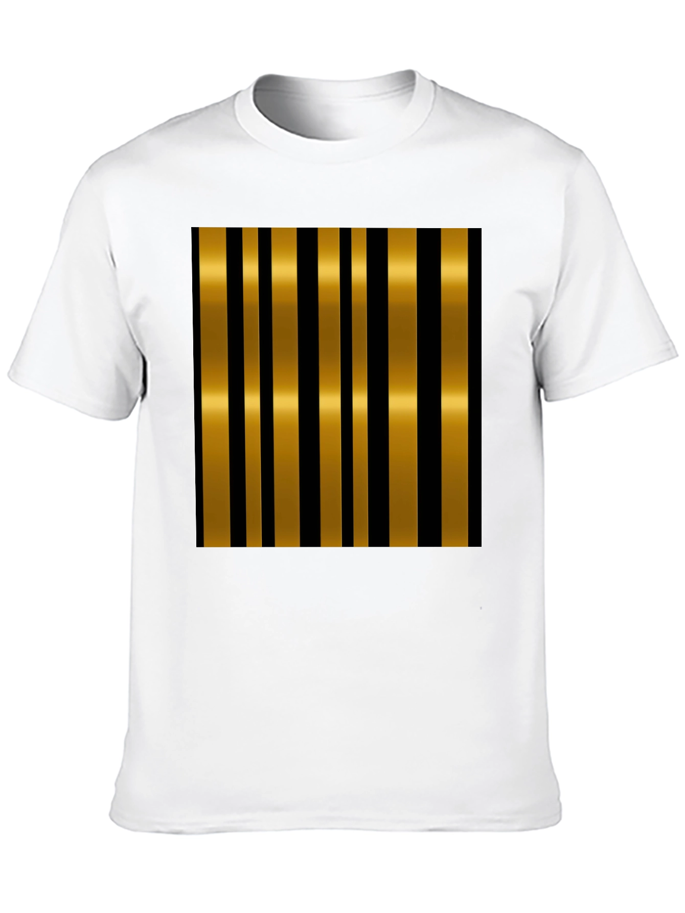 Black Striped Gold & Black Stylish T-Shirt view 10