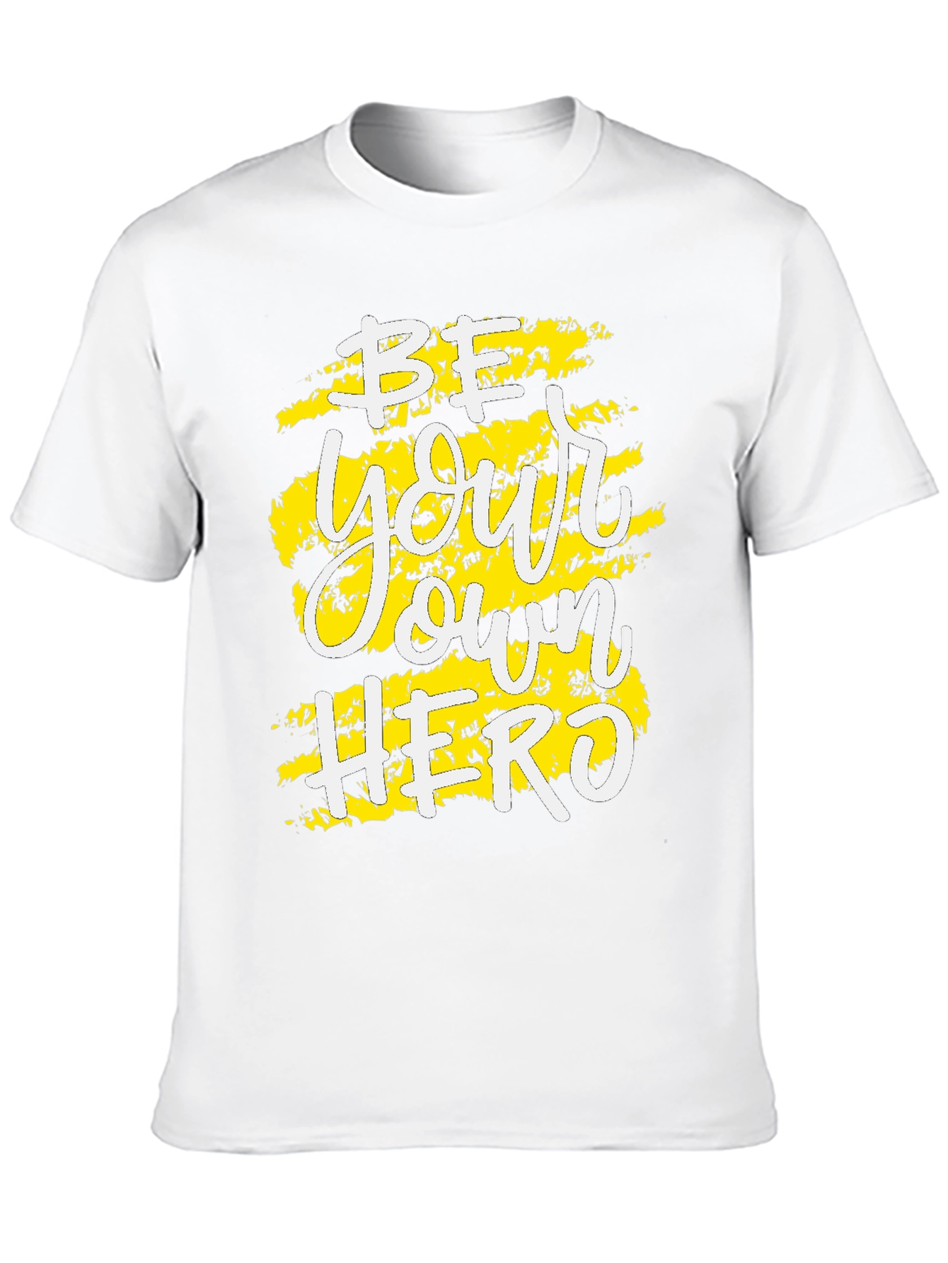 Black Be Your Own Hero Black Graphic Tee - Inspirational Men's T-Shirt view 10