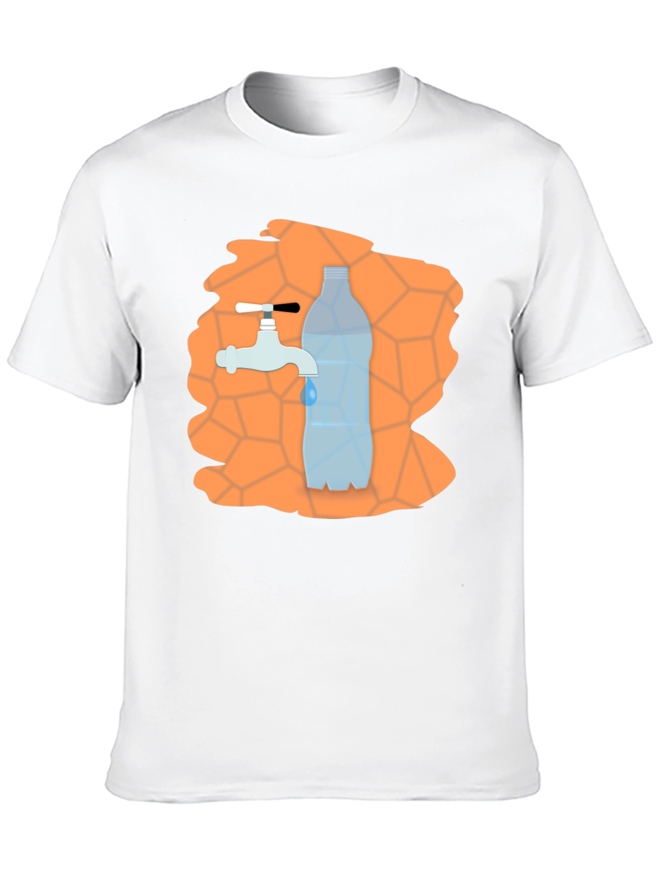 Black Water Tap & Bottle Graphic Tee - Unique Design view 10