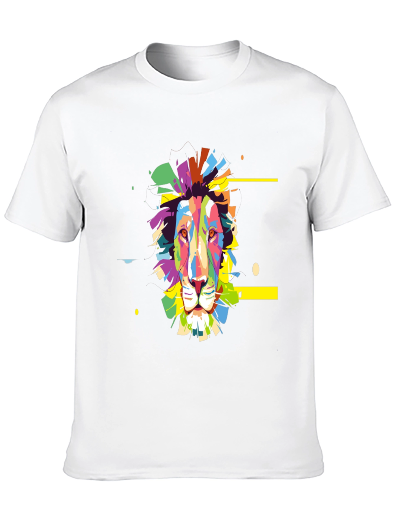 Black Colorful Lion Graphic Print Tee - Black view 10