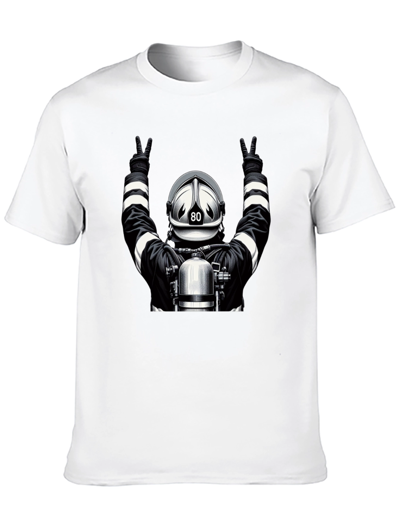 Black Firefighter "80" Graphic T-Shirt view 10