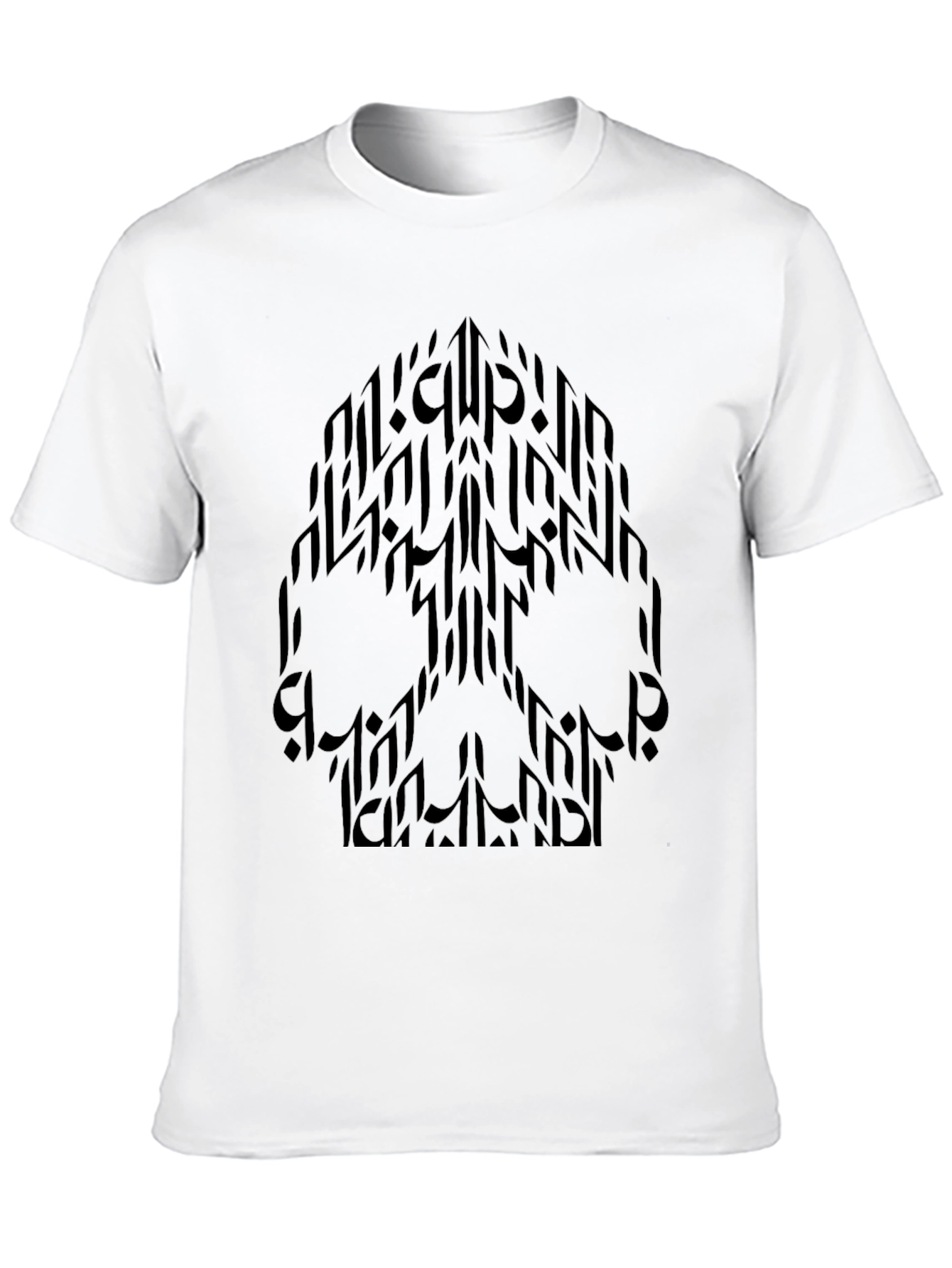 Black Abstract Skull Graphic Black T-Shirt view 10