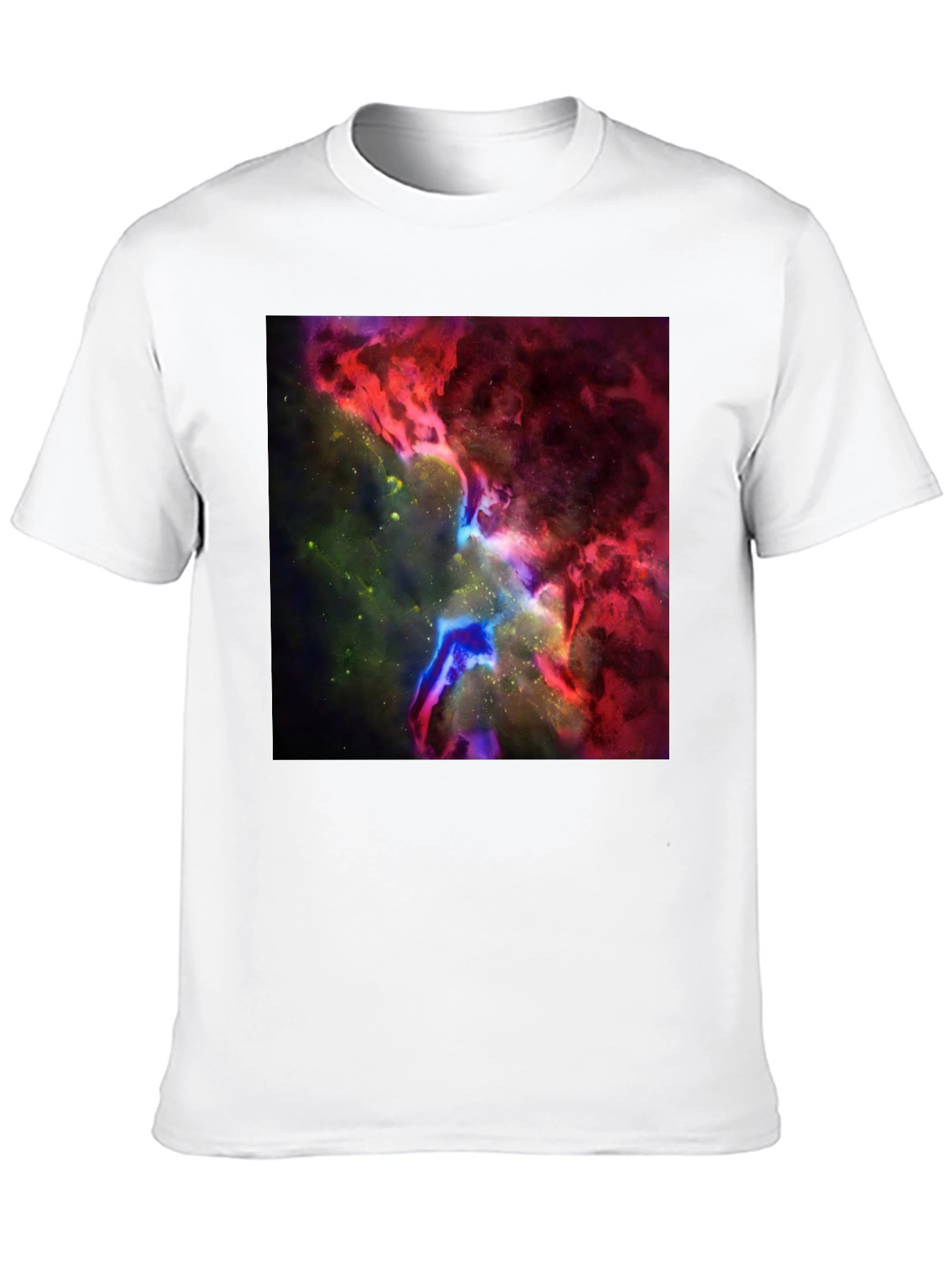 Black Nebula Print Black T-Shirt - Galaxy Design view 10