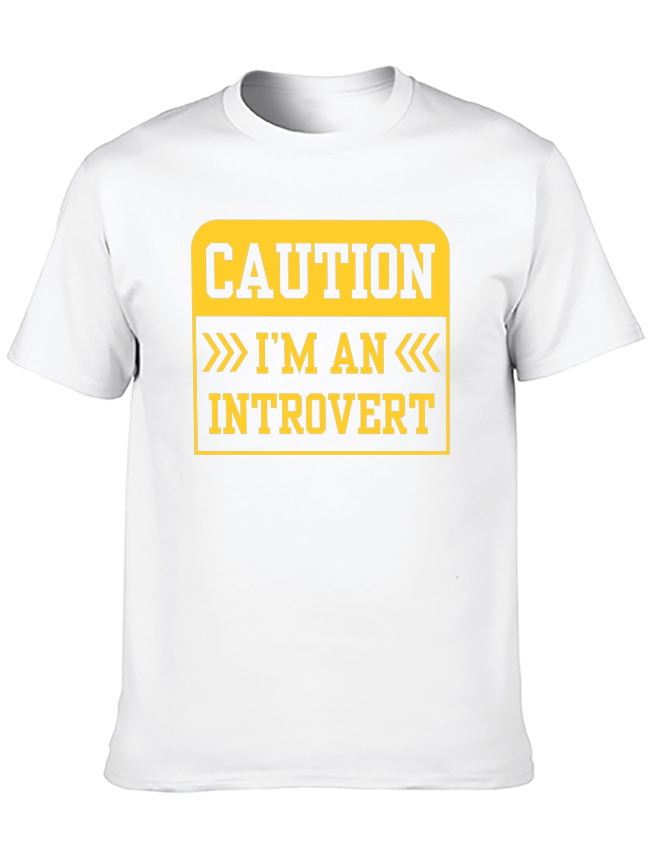Black Caution Introvert T-Shirt - Funny Statement Tee view 10