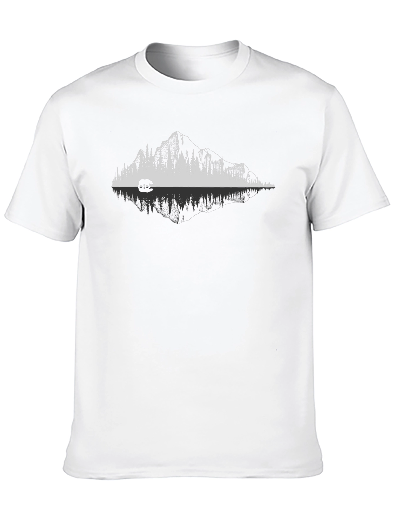 Black Mountain Bear Reflection Graphic T-Shirt view 10