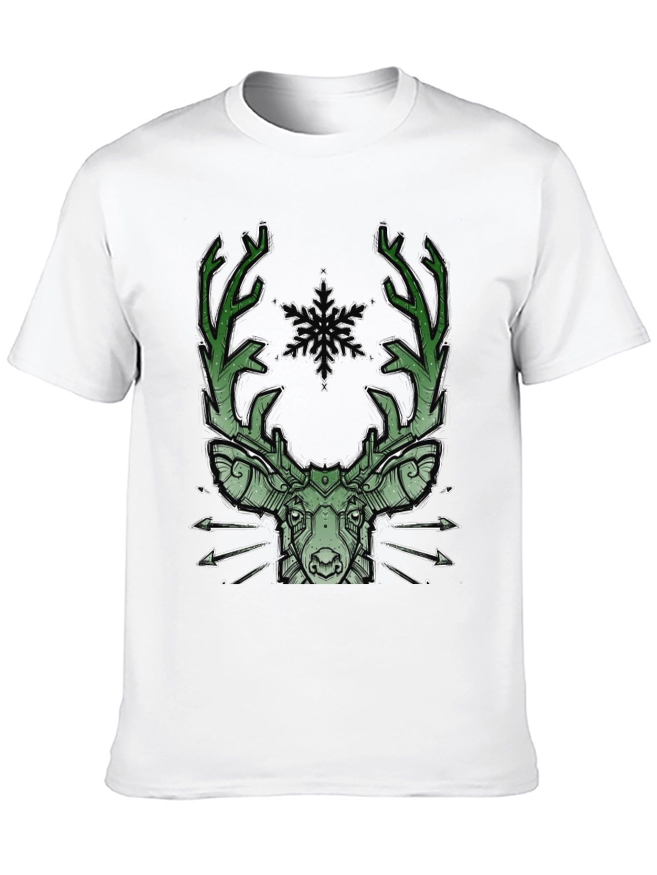 Black Geometric Deer Graphic Tee view 10