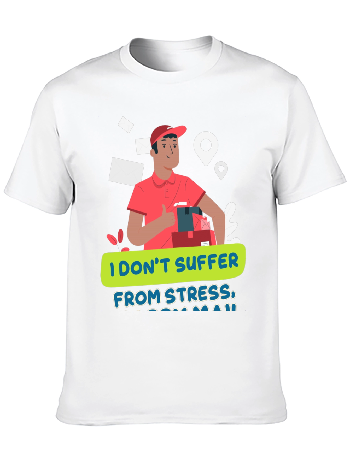 Black Funny Delivery Driver T-Shirt - No Stress Zone view 10