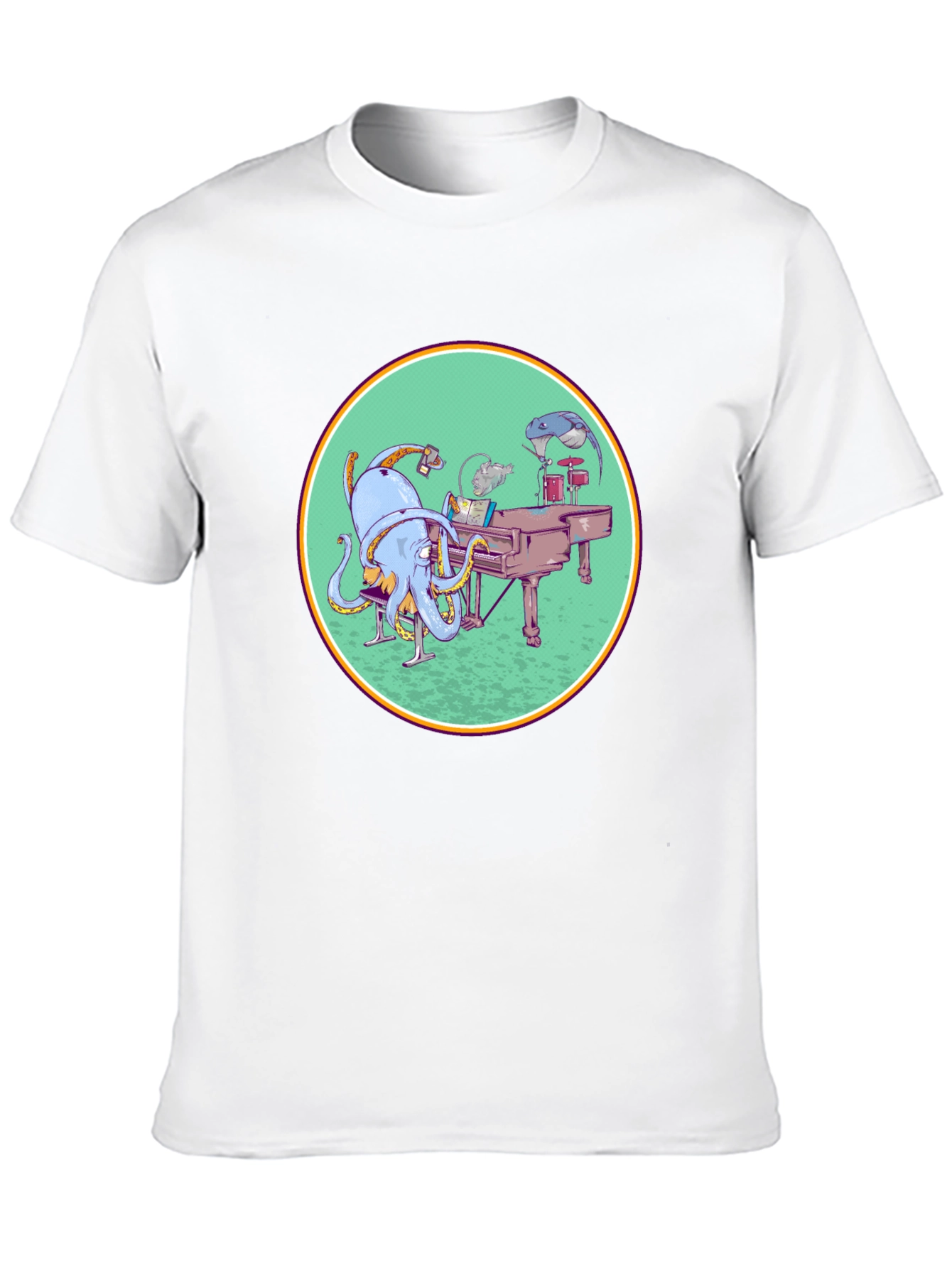 Black Octopus Musician Graphic Tee - Cool Black T-Shirt view 10