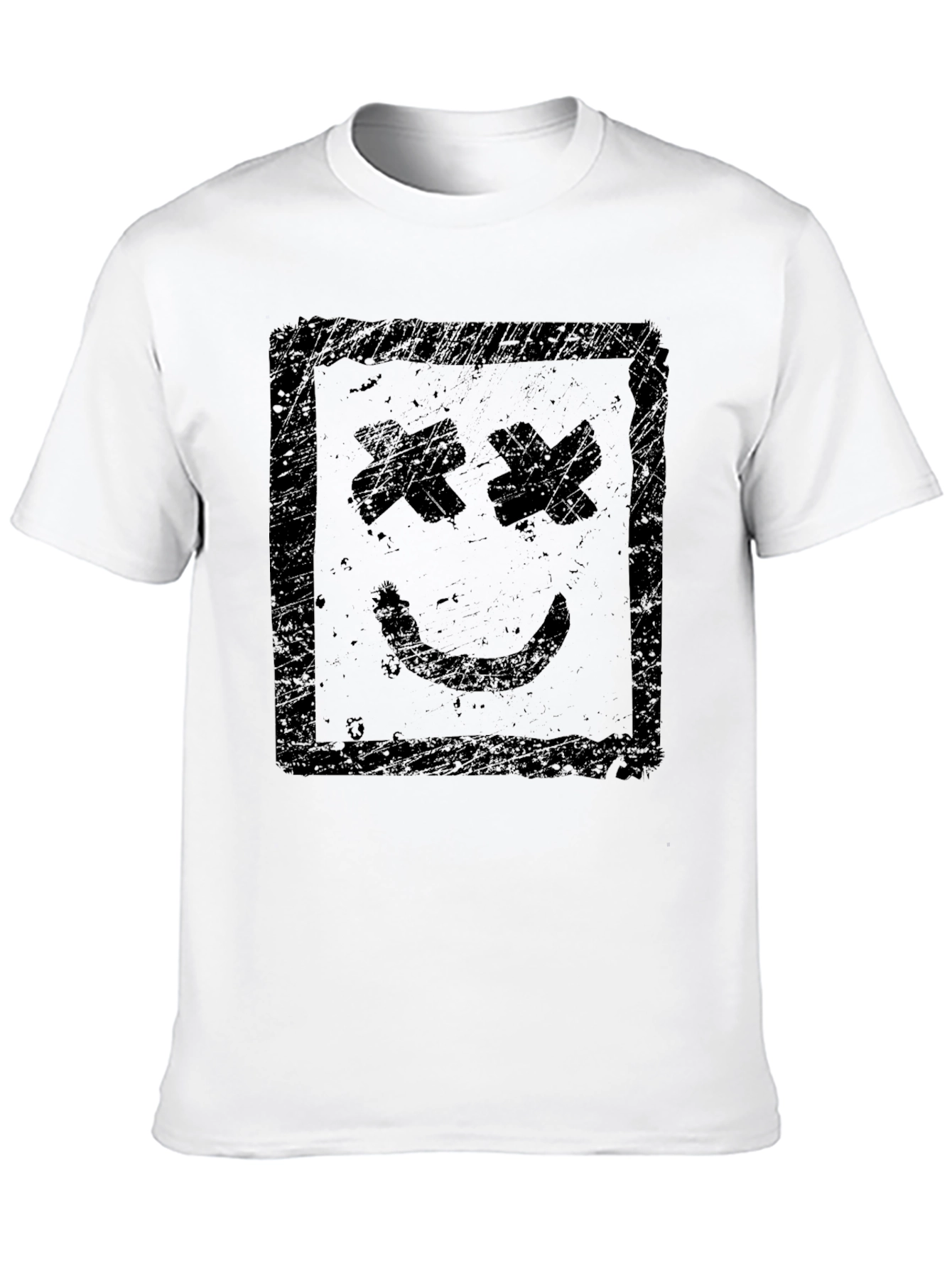 Black Distressed Graphic Tee - Smiley Face view 10