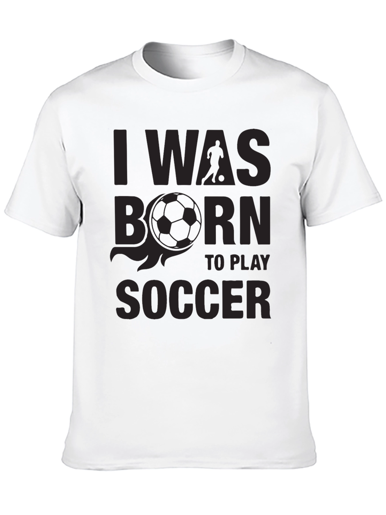 Black Soccer Player T-Shirt - Born To Play view 10