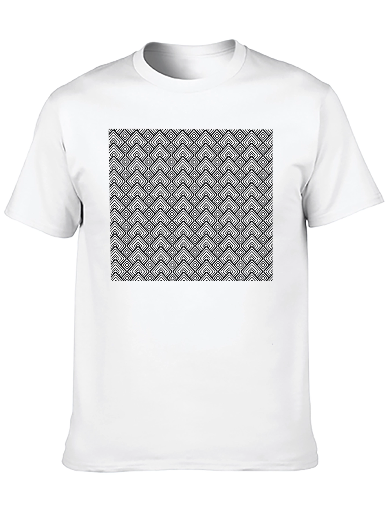 Black Geometric Pattern Tee - Black view 10