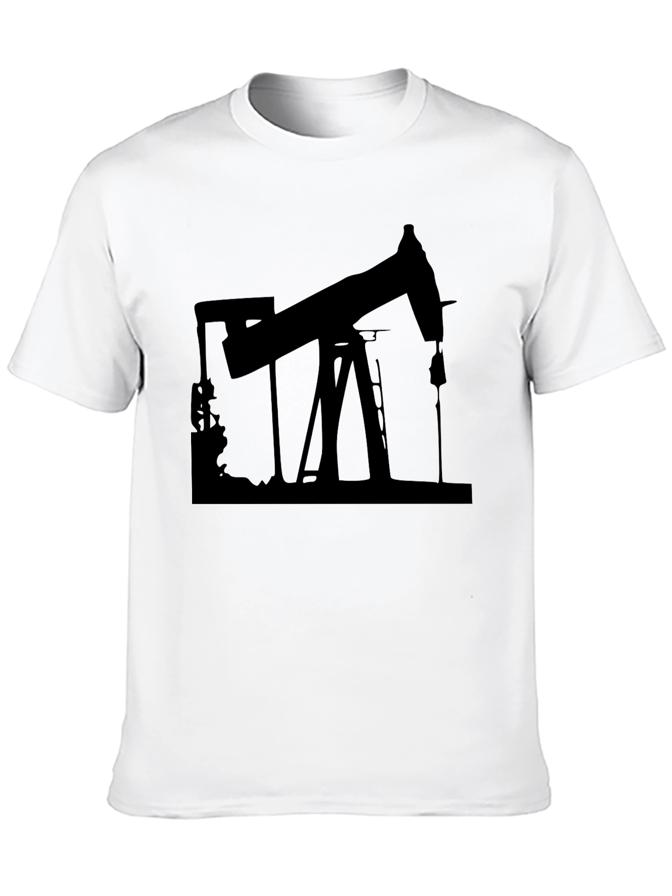 Black Oil Rig Graphic Tee - Black Crew Neck view 10