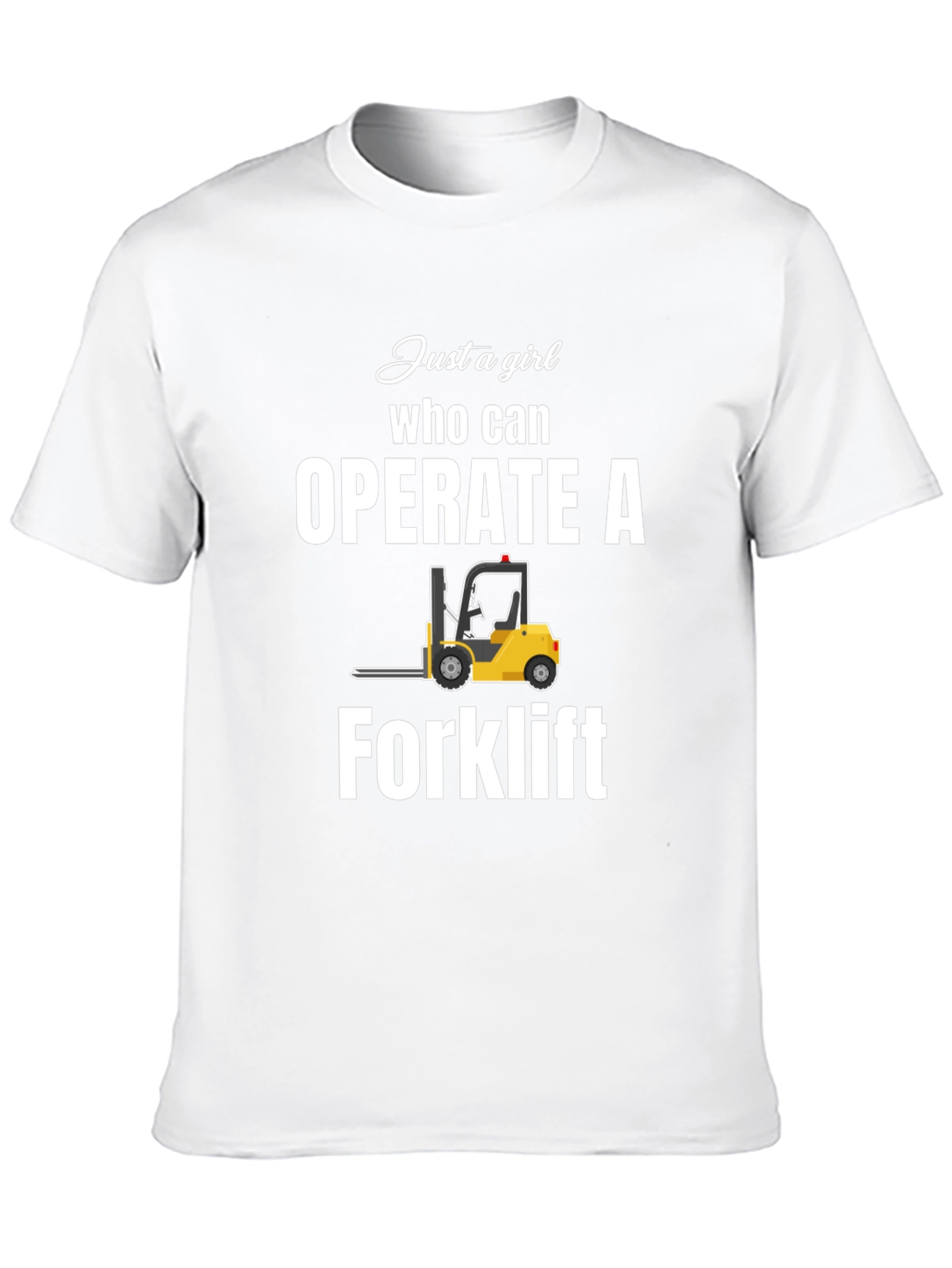 Black Forklift Operator T-Shirt - Just a Girl Who Can view 10