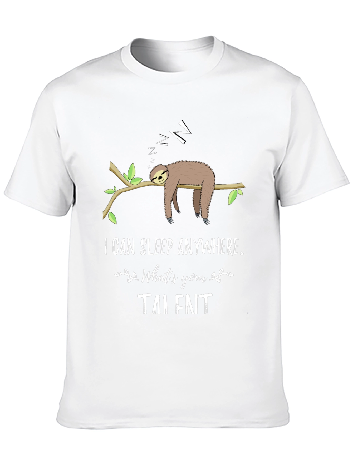 Black Funny Sloth Sleeping T-Shirt - I Can Sleep Anywhere view 10