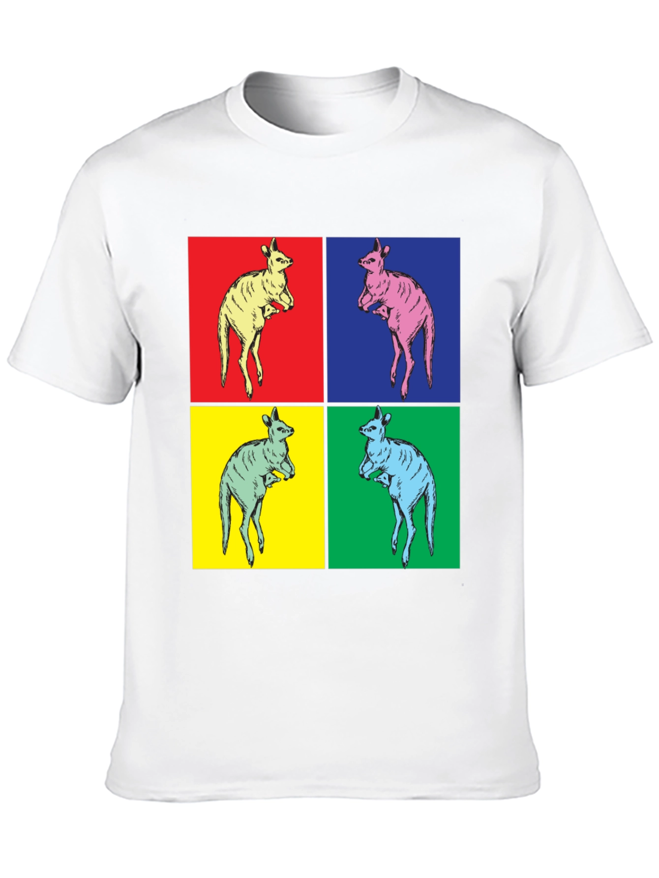 Black Kangaroo Pop Art Black T-Shirt view 10