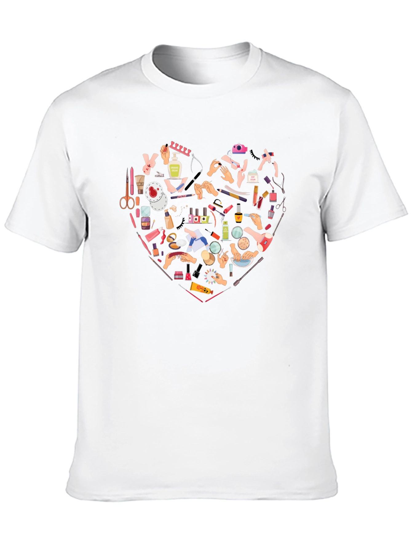 Black Manicure Heart Graphic Tee - Black Cotton T-Shirt view 10