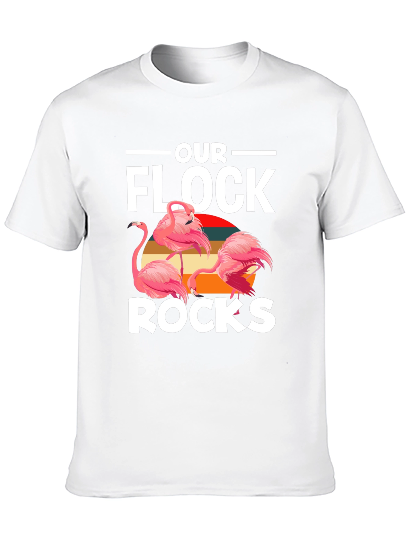 Black Our Flock Rocks Flamingo Graphic Tee view 10