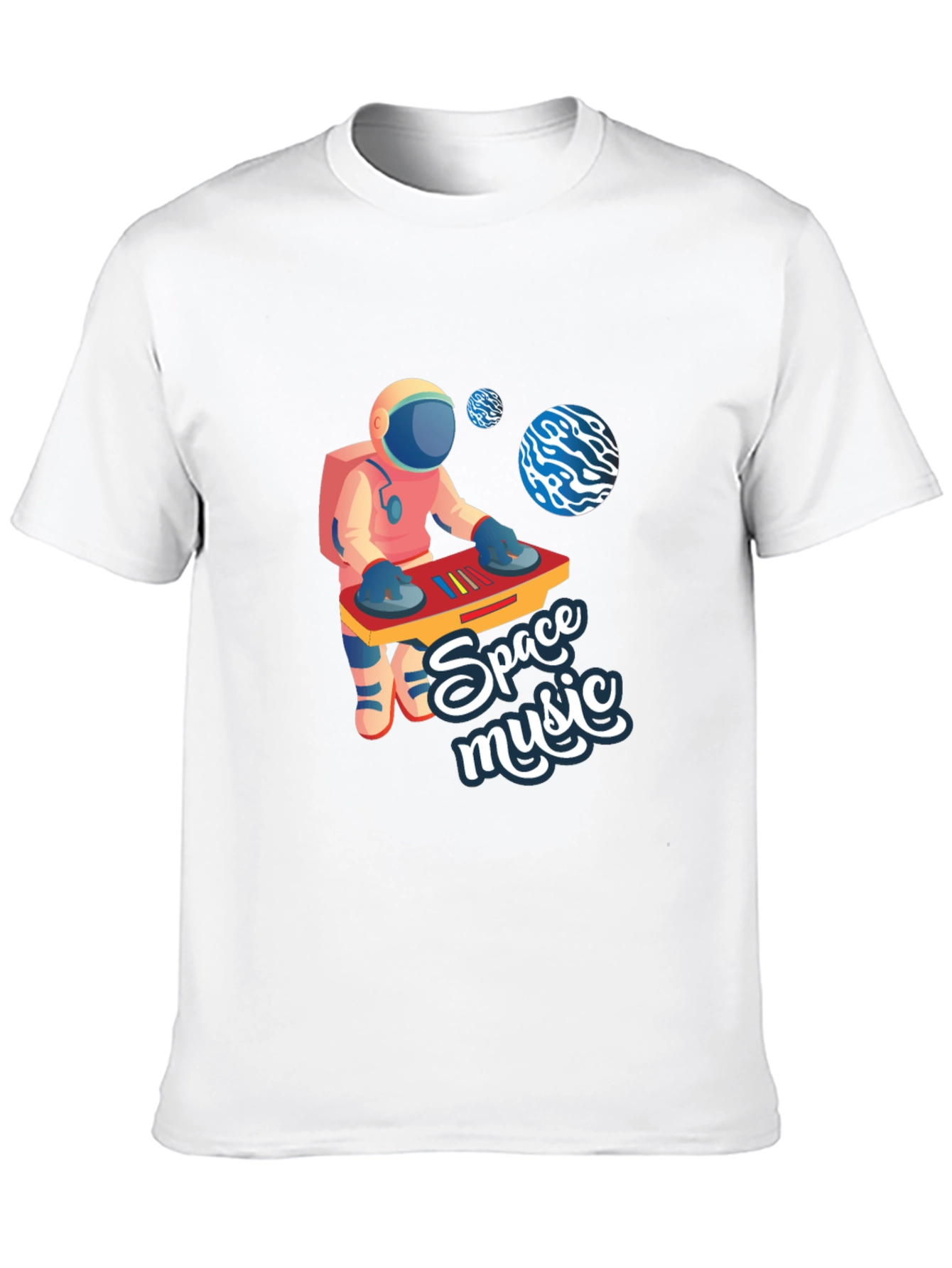 Black Space Music Astronaut DJ Black T-Shirt view 10