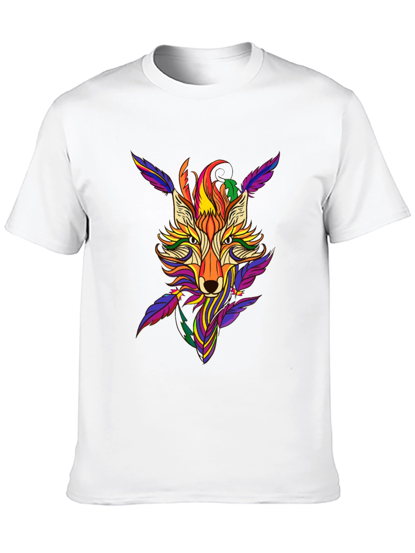 Black Colorful Fox Graphic Print T-Shirt view 10