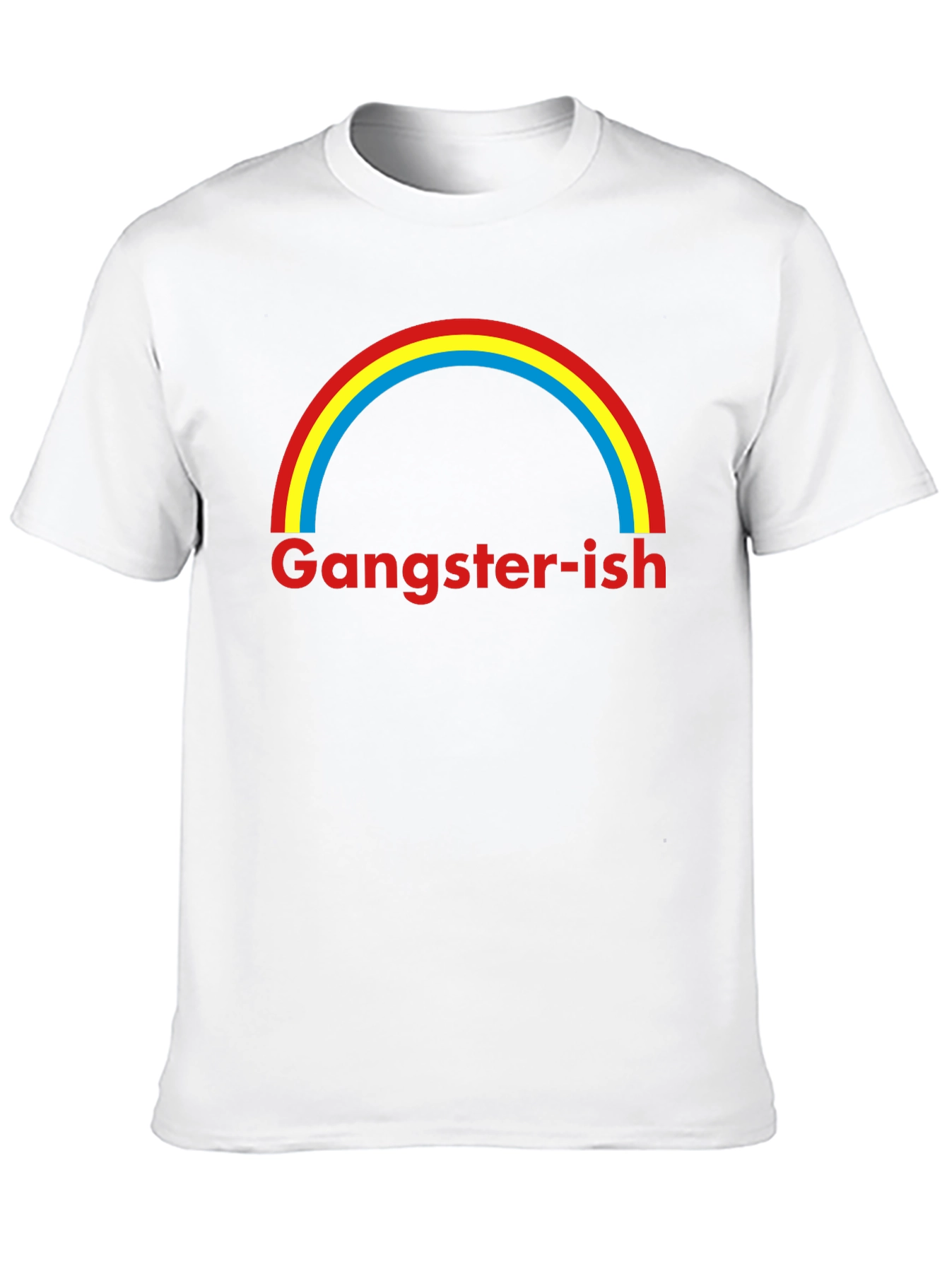 Black Gangster-ish Rainbow Graphic Tee - Trendy Style view 10