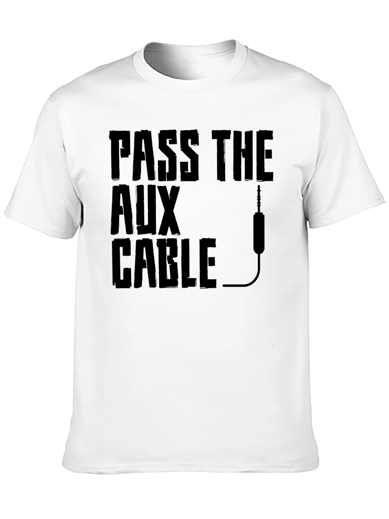 Black Pass the Aux Cable Graphic T-Shirt - Black view 10