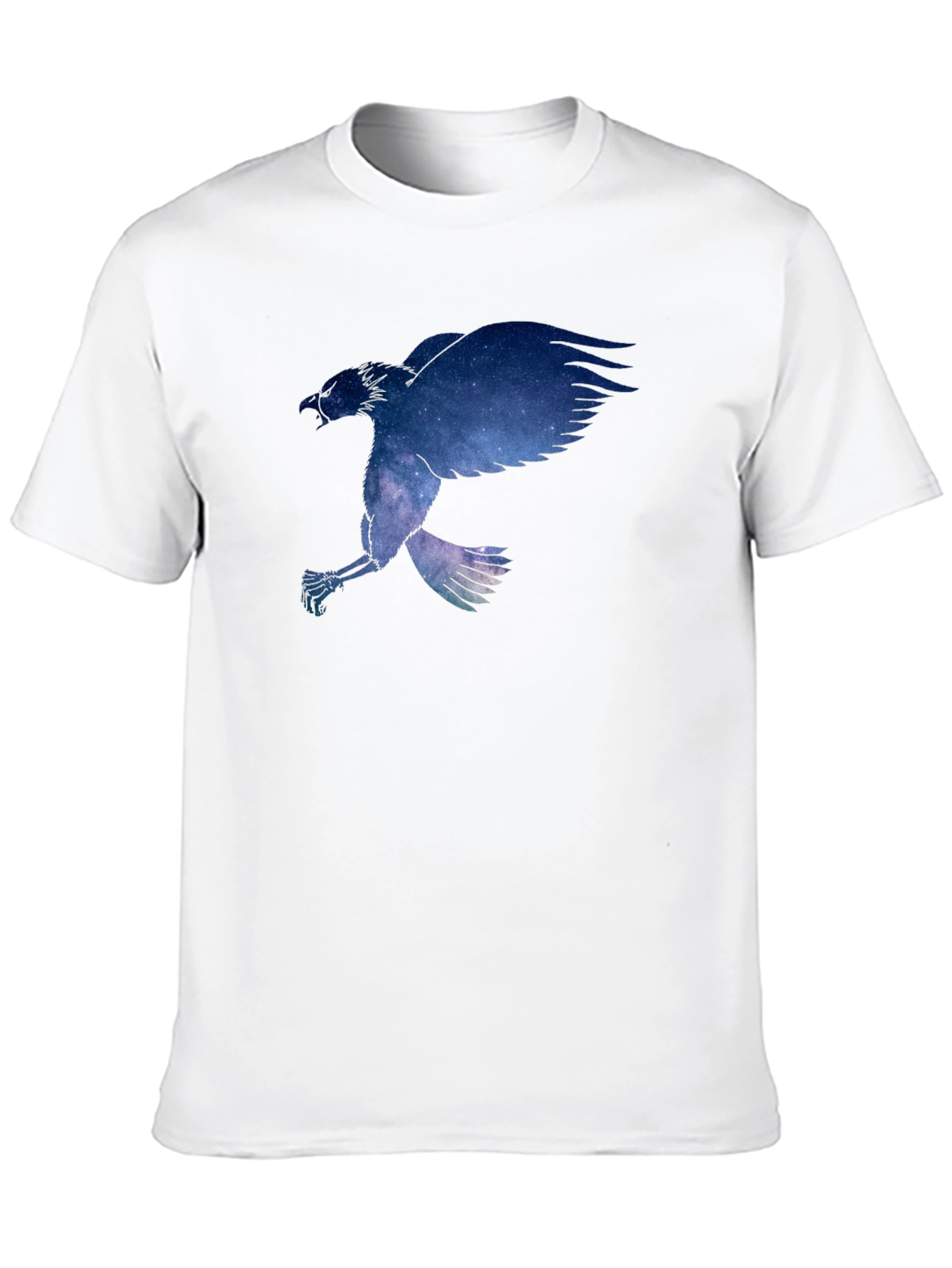 Black Cosmic Raven Graphic Tee - Black Cotton Blend view 10