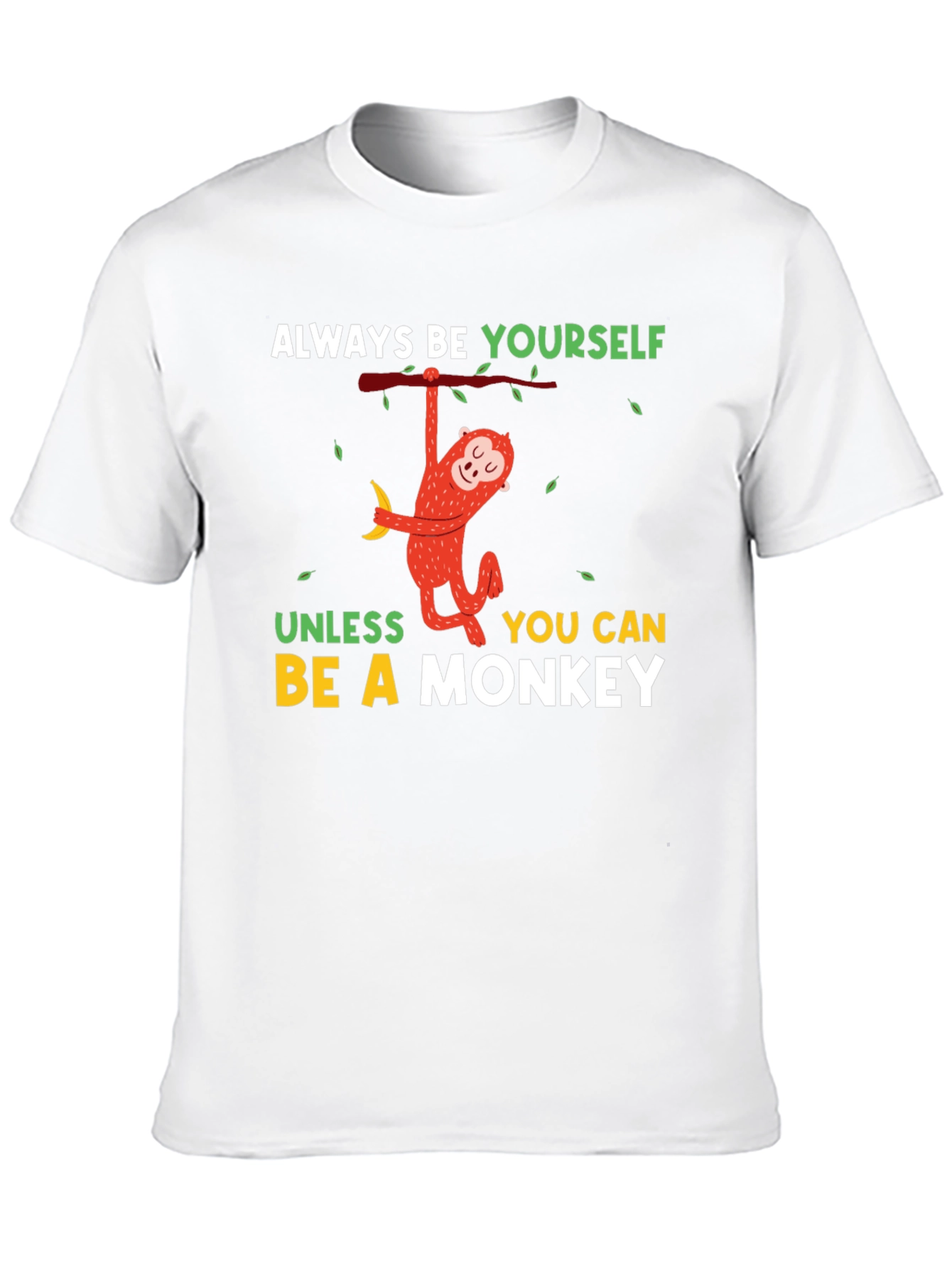 Black Funny Monkey T-Shirt - Always Be Yourself Graphic Tee view 10